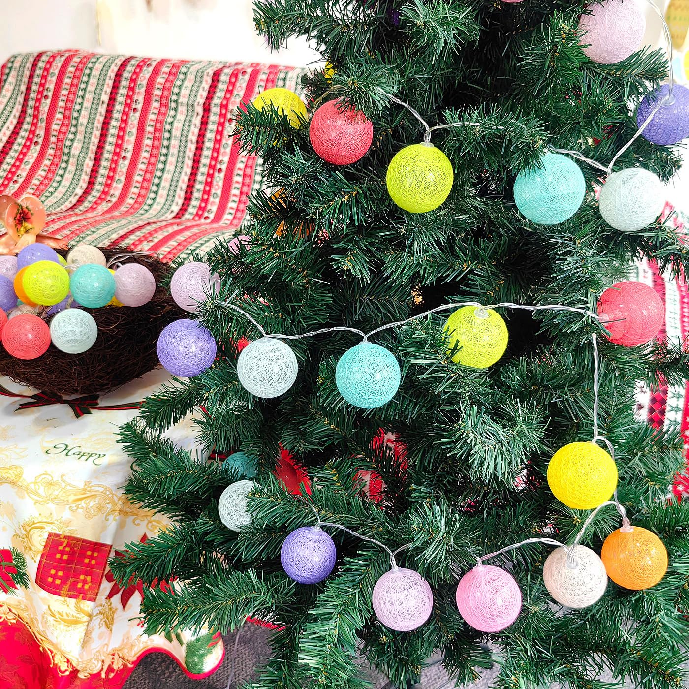Gardeningwill LED String Fairy Lights, 30 Mixed Color Balls, 3M/10Ft, Battery Operated, Model CBL-MC, Plastic