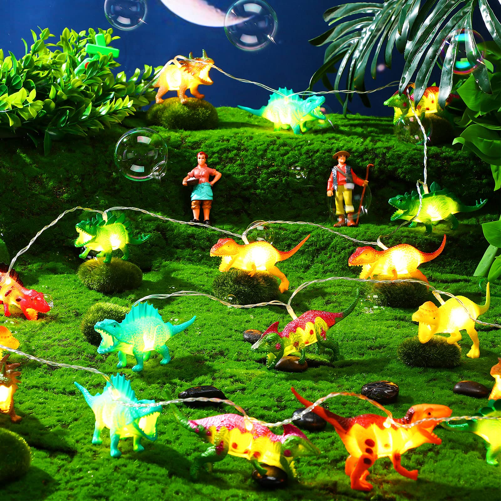 Riakrum Led Dinosaur String Lights Battery Operated Dinosaur Lights String Dinosaur Lights For Boys Dinosaur Bedroom Decor Tent