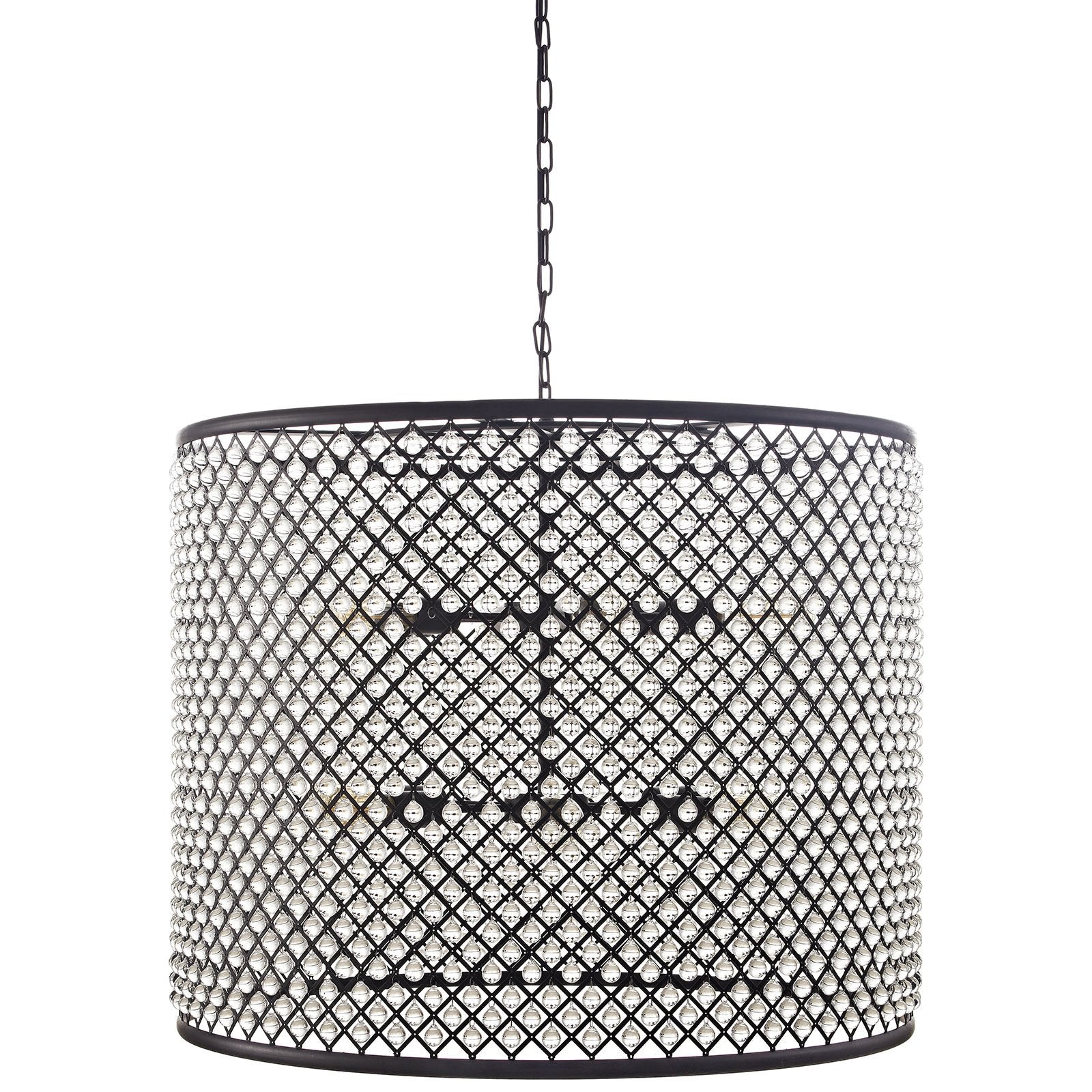 Modway Prosperity Modern Glass and Metal 34.5 Ceiling Light Pendant Chandelier in Brown