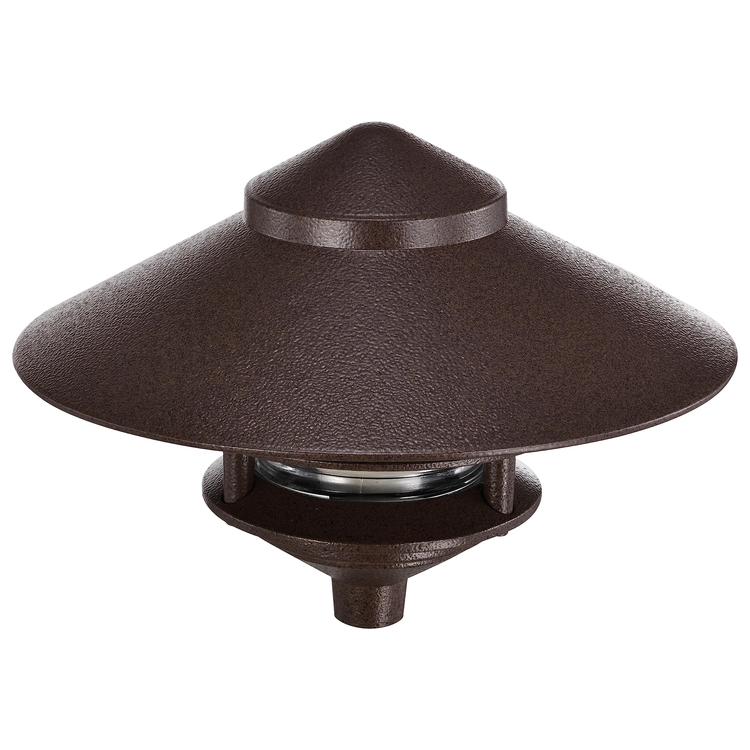 Nuvo Sf76/635 One 2 Louver Hood Outdoor Pagoda Landscape Pathway Light, 2 Tier-Large, Old Bronze