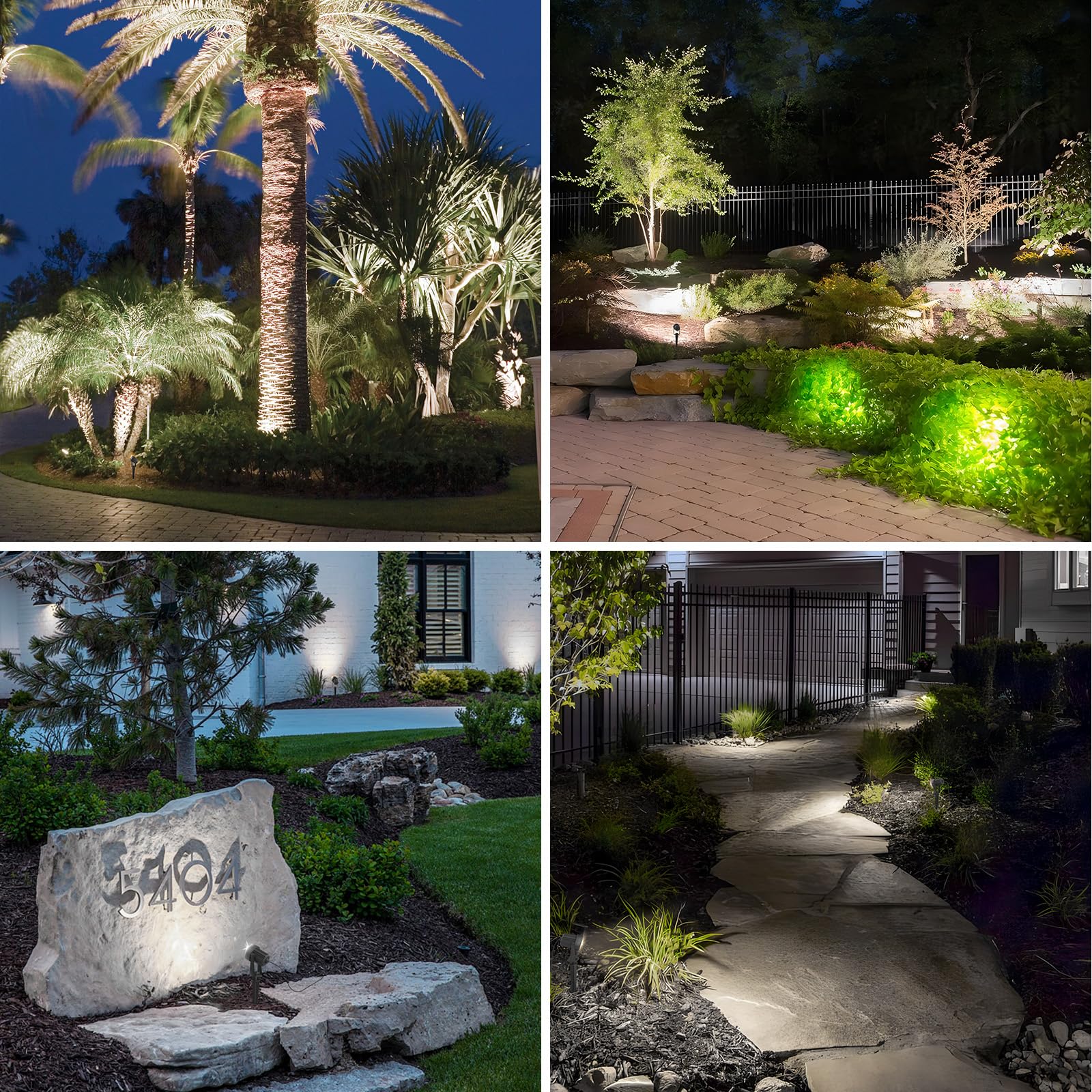 Aponuo Solar Spot Lights Outdoor 2-In-1 Solar Landscape Lighting Dusk To Dawn Solar Uplights Ip65 Waterproof 9.8Ft Cable Outdoor