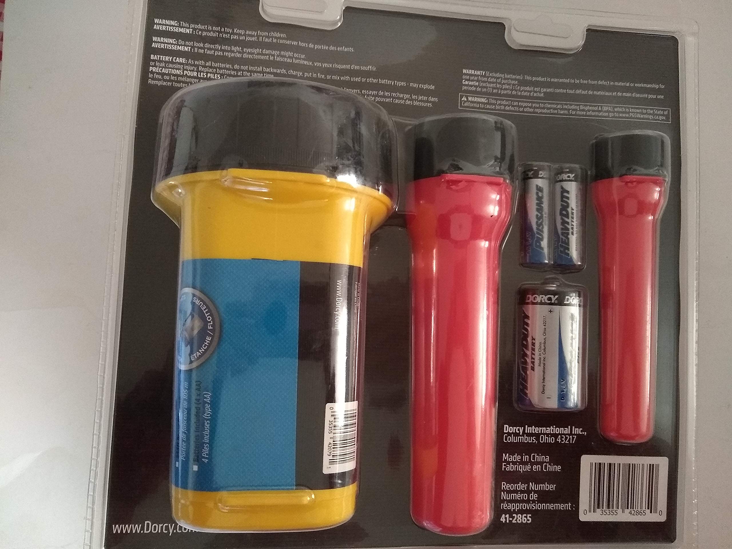 Dorcy 41-2865 Luminator Flashlight Combo with Batteries, 3-Pack, Multicolor