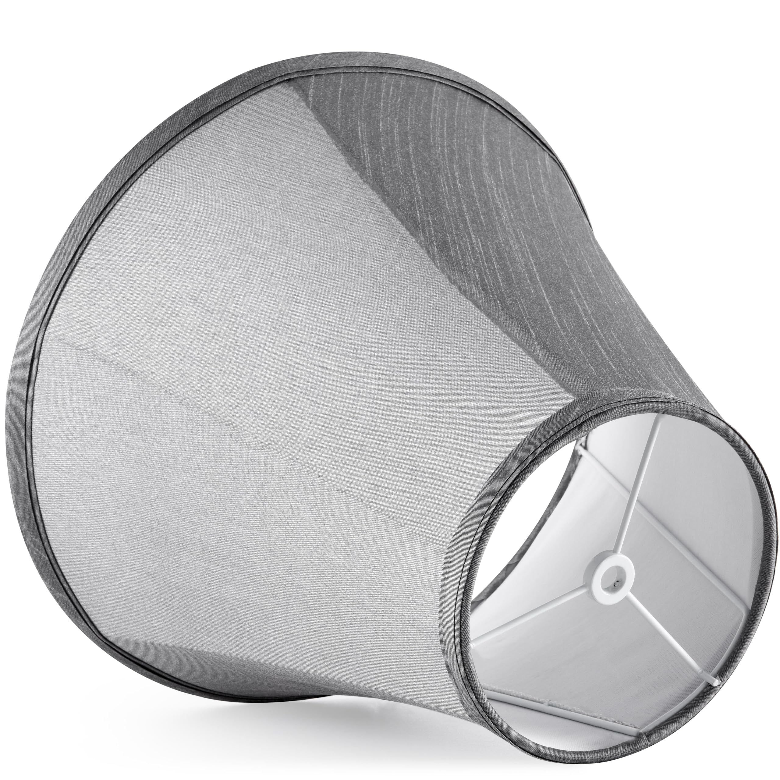 Go&So Grey Bell Lamp Shades Set Of 2 Meduim Lamp Shade 6''Top X 13''Bottom X 10.6''High(Spider) Replacement Lampshade For Table