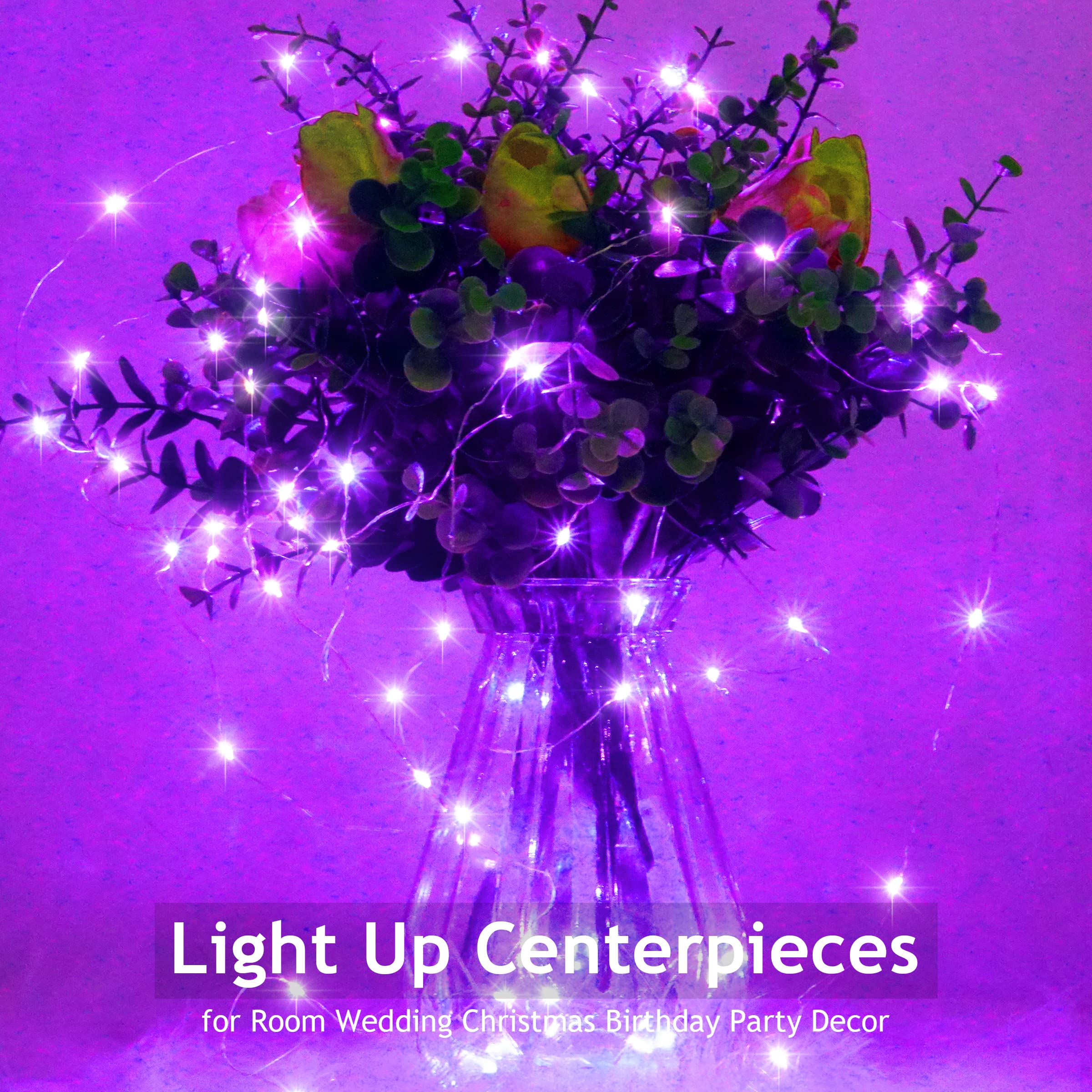 12 Packs 20 Led Wine Bottle Lights With Cork - Silver Wire Fairy String Lights Battery Operated Cork Lights For Wine Liquor Bottle,Halloween,Christmas,Birthday,Wedding Party Decor(Purple)