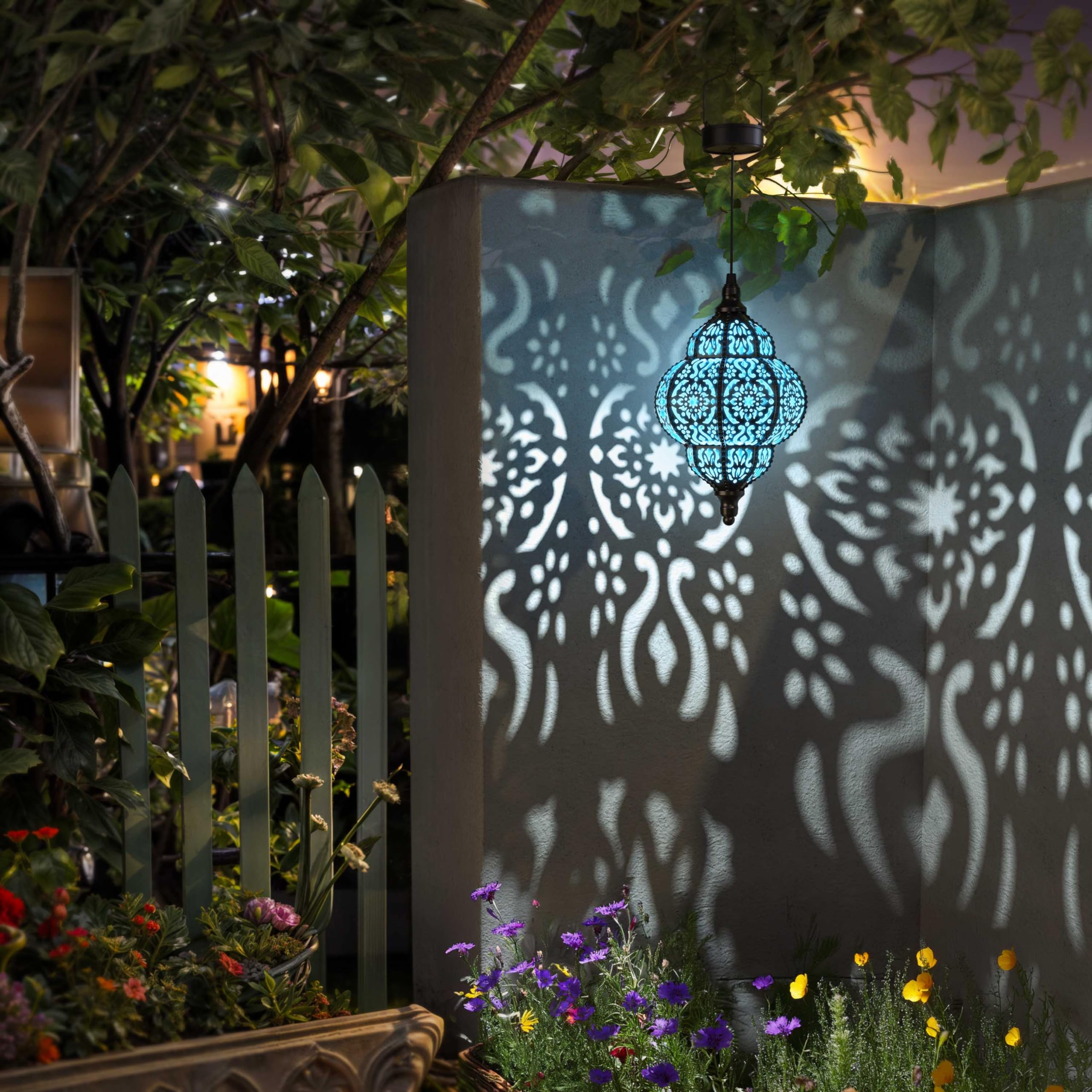 Hapjoy Solar Lanterns - Waterproof Outdoor Garden Decor, Black, Model ZB-520, 2-Pack