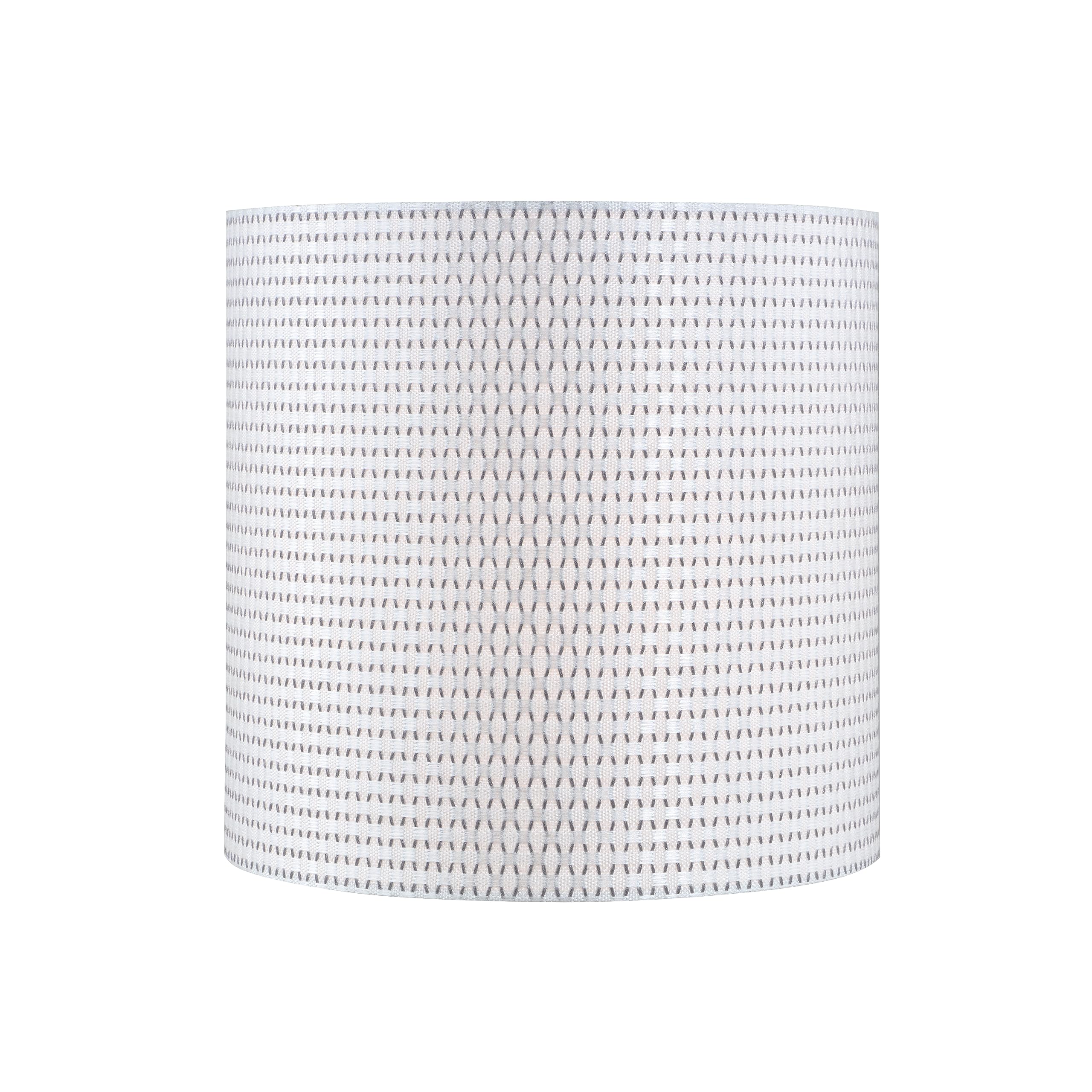 Aspen Creative 31616 Transitional Drum Shape Spider Construction Lamp Shade In White & Gray, (12&quot; X 12&quot; X 12&quot;)