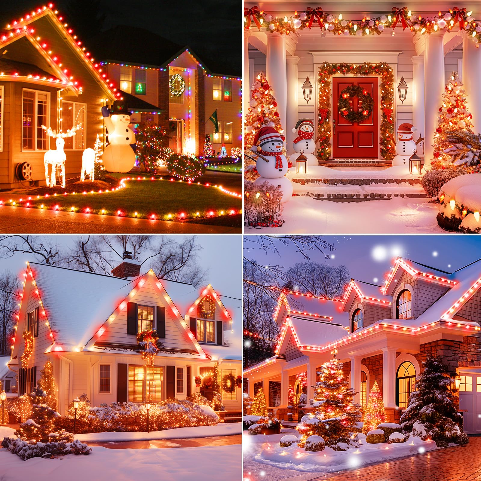 Brightown C9 LED Christmas String Lights, 200 LEDs, 132ft, Waterproof, Red and Warm White, Model 5-100/2F/C-033