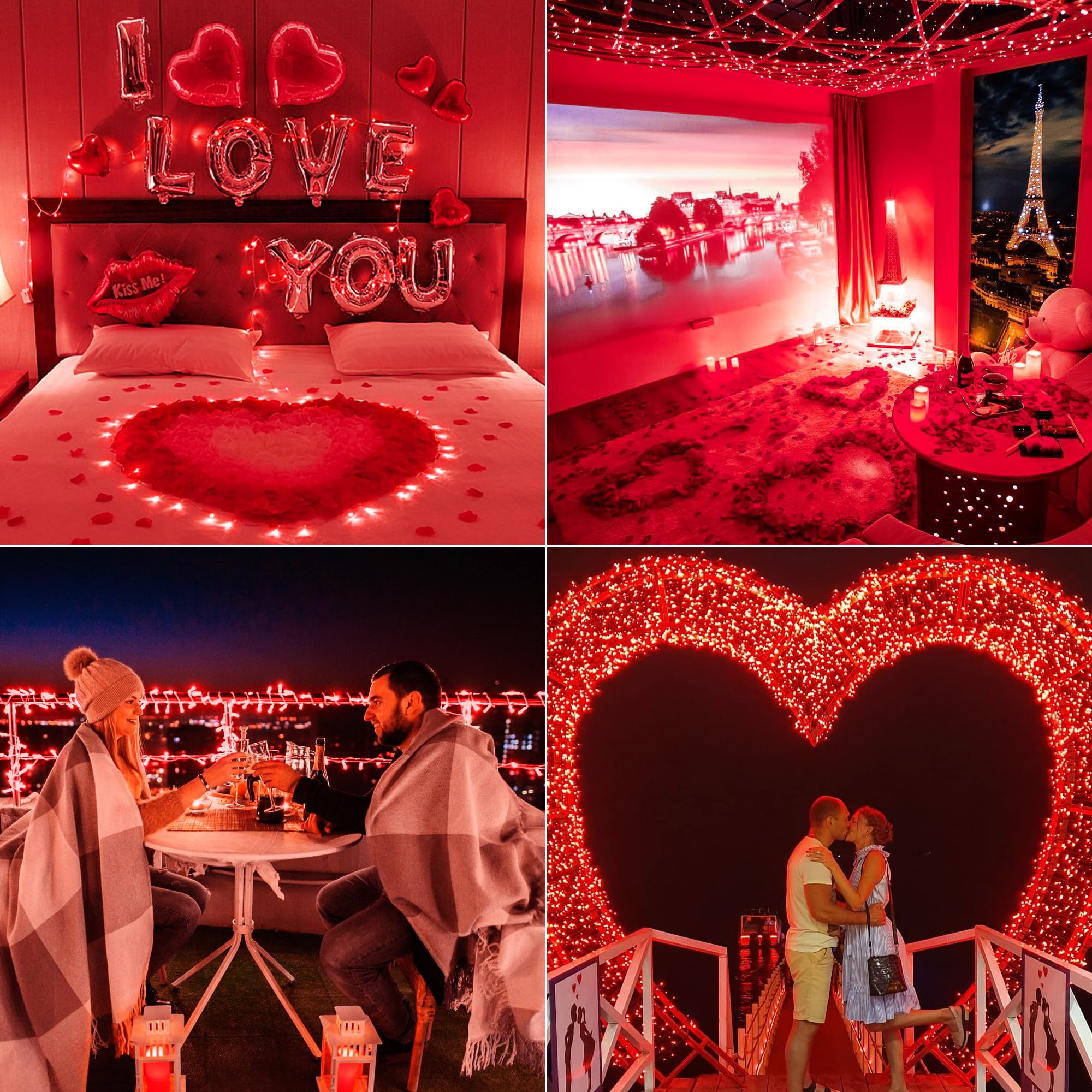 Mygoto 33Ft 100 Leds String Lights Waterproof Fairy Lights 8 Modes With Memory 30V Ul Certified Power Supply For Home  Garden  Wedding  Party  Christmas Decoration Indoor Outdoor (Red)