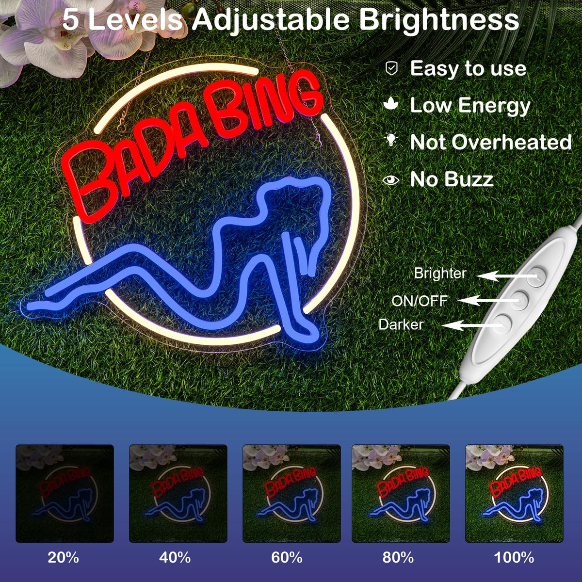 Wanxing Neon Sign - Bada Bing Led Wall Light For Bedroom, Man Cave, Ba ...