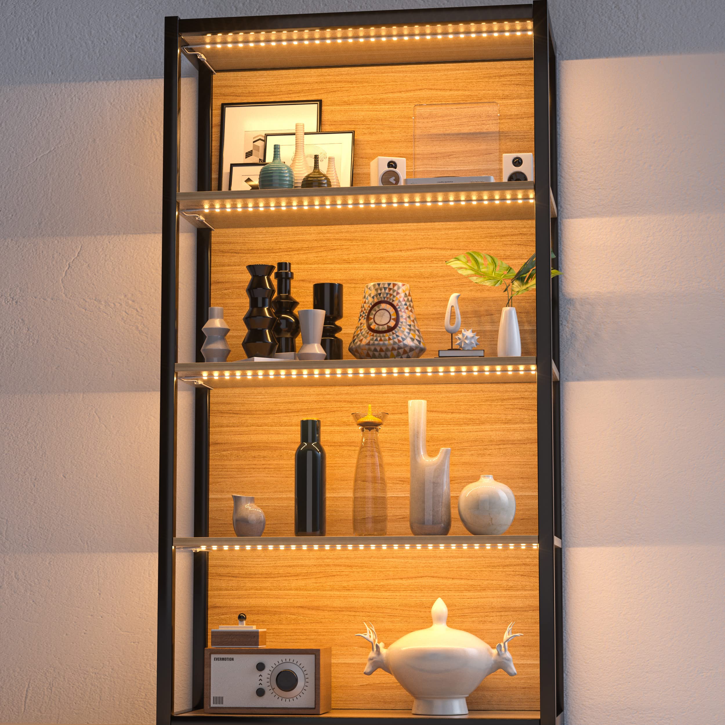 WOBANE LED Shelf Light Kit, 4PCS 20" Warm White Plastic Strip Bars for Display Cases & Cabinets, Model WBE024