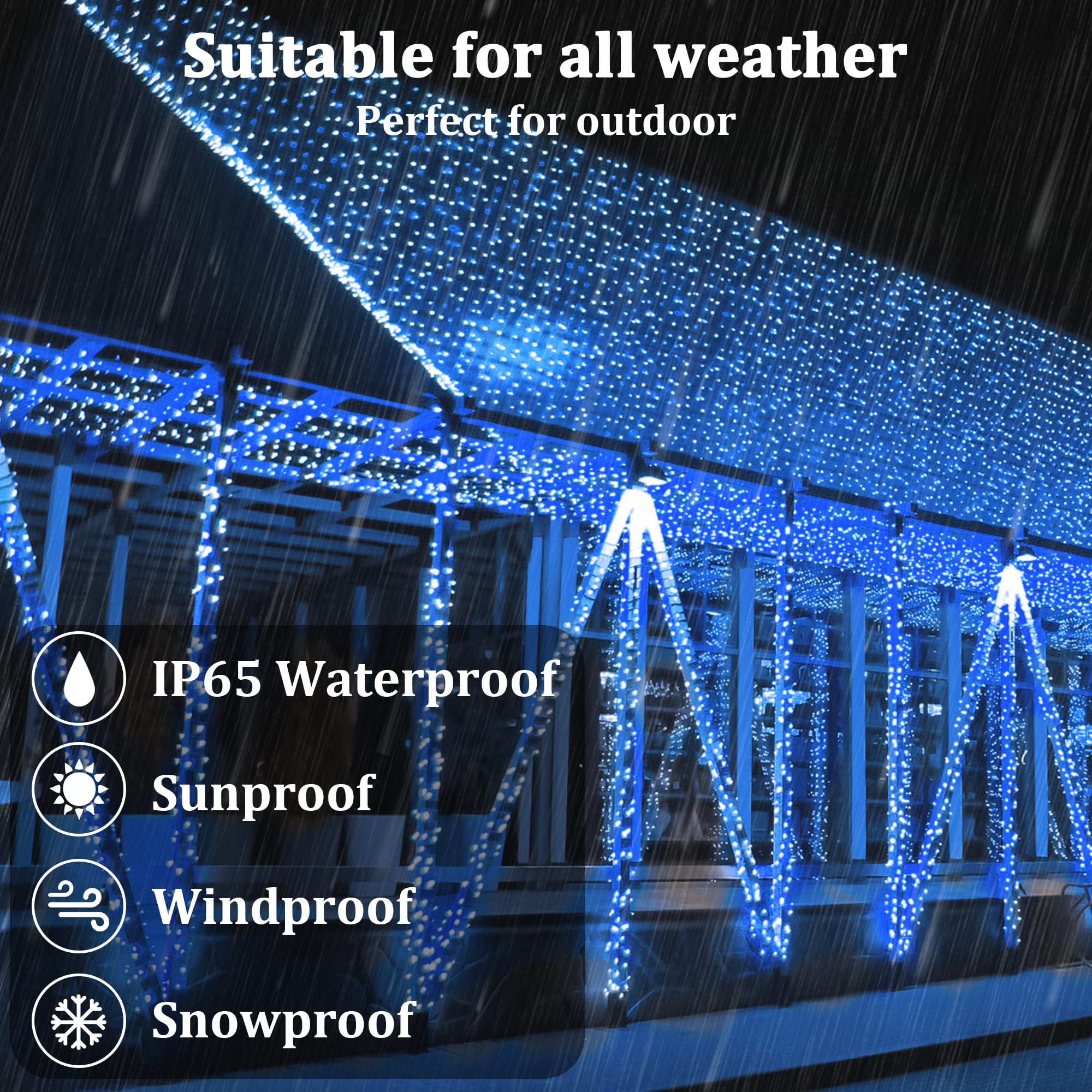 2-Pack 200Ft Solar String Lights For Outside, 600 Led Extra-Bright Solar Light Outdoor With 19 Modes & Timer, Waterproof Fairy Solar Lights For Garden Patio Tree Christmas Decorations (Blue)