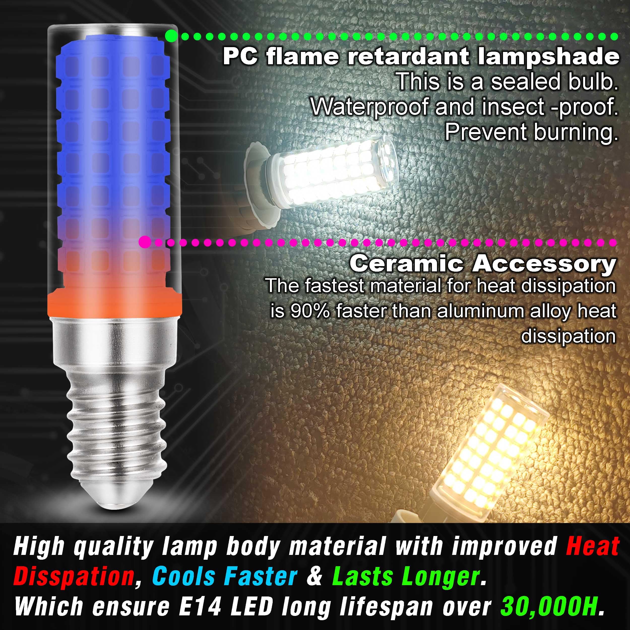 E14 T6 C7 Led Light Bulb 6W Ac120V Warm White 2700K 700Lm Equivalent 60W E14 European Base Led Bulb Replacement Chandeliers Pend