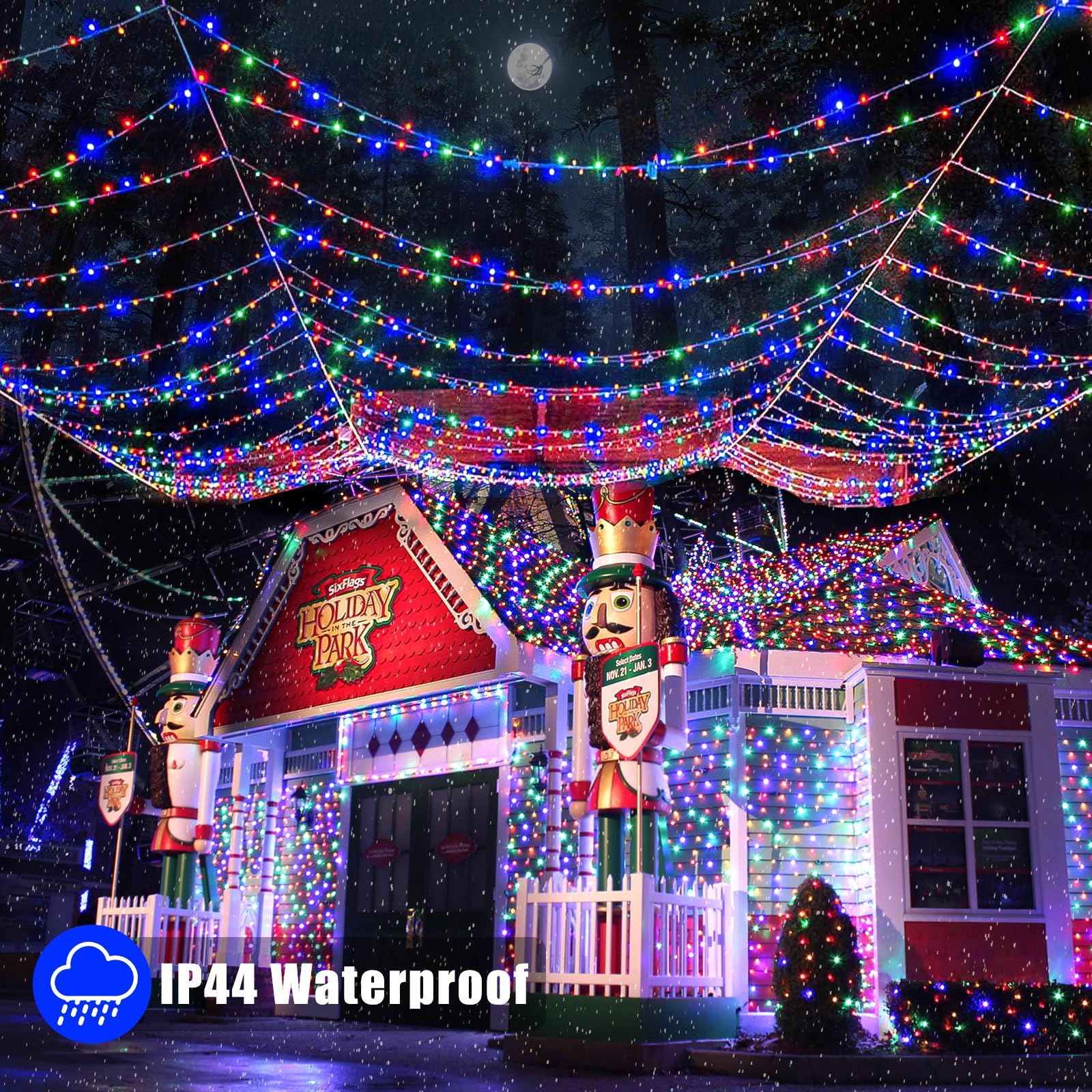 Vivideal 33ft 100 LED Christmas Lights, Multicolor Waterproof String Lights with 8 Modes, Indoor/Outdoor Fairy Lights for Home Party Decor