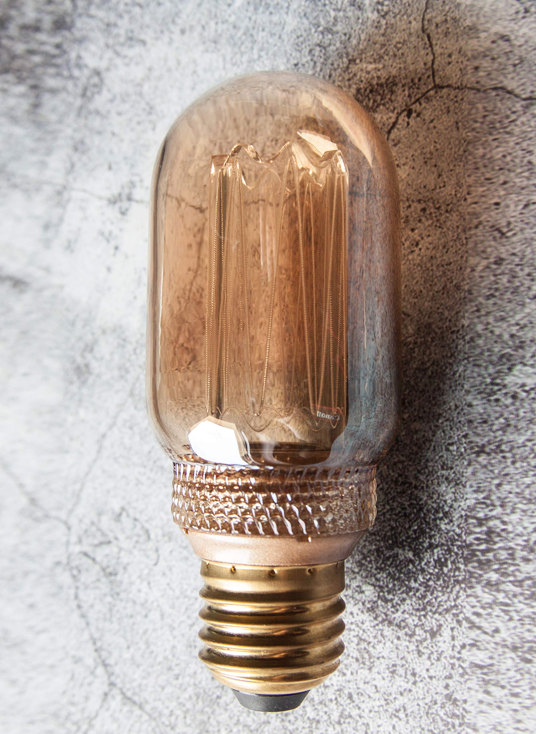 Harwez Vintage Edison Light Bulb, Dimmable LED T45, 3.5W Low Lumen, Amber, E26 Medium Base, 1 Count