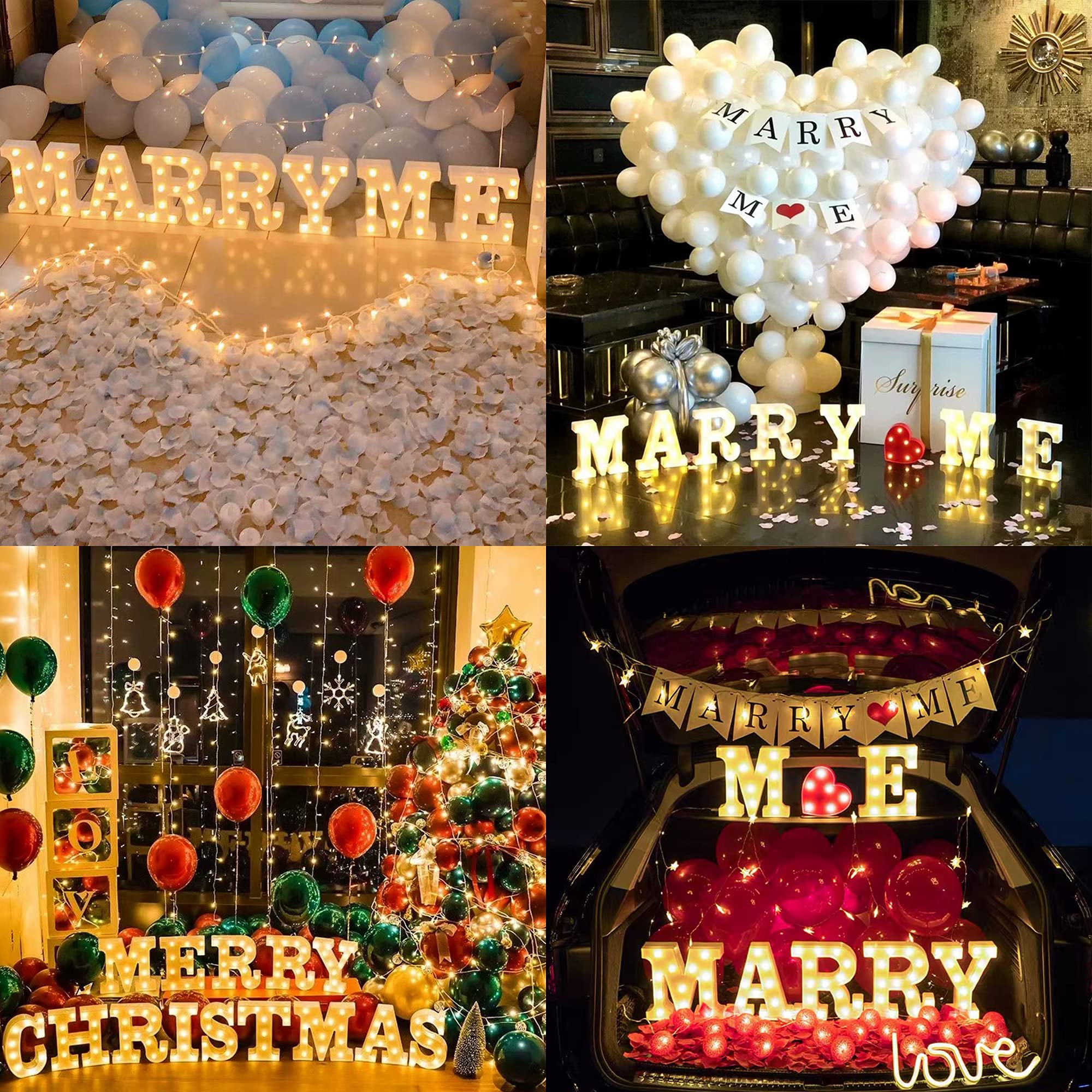Sunnyglade LED Alphabet Lights for Party Decor, Arabic Numerals, Plastic, Color F
