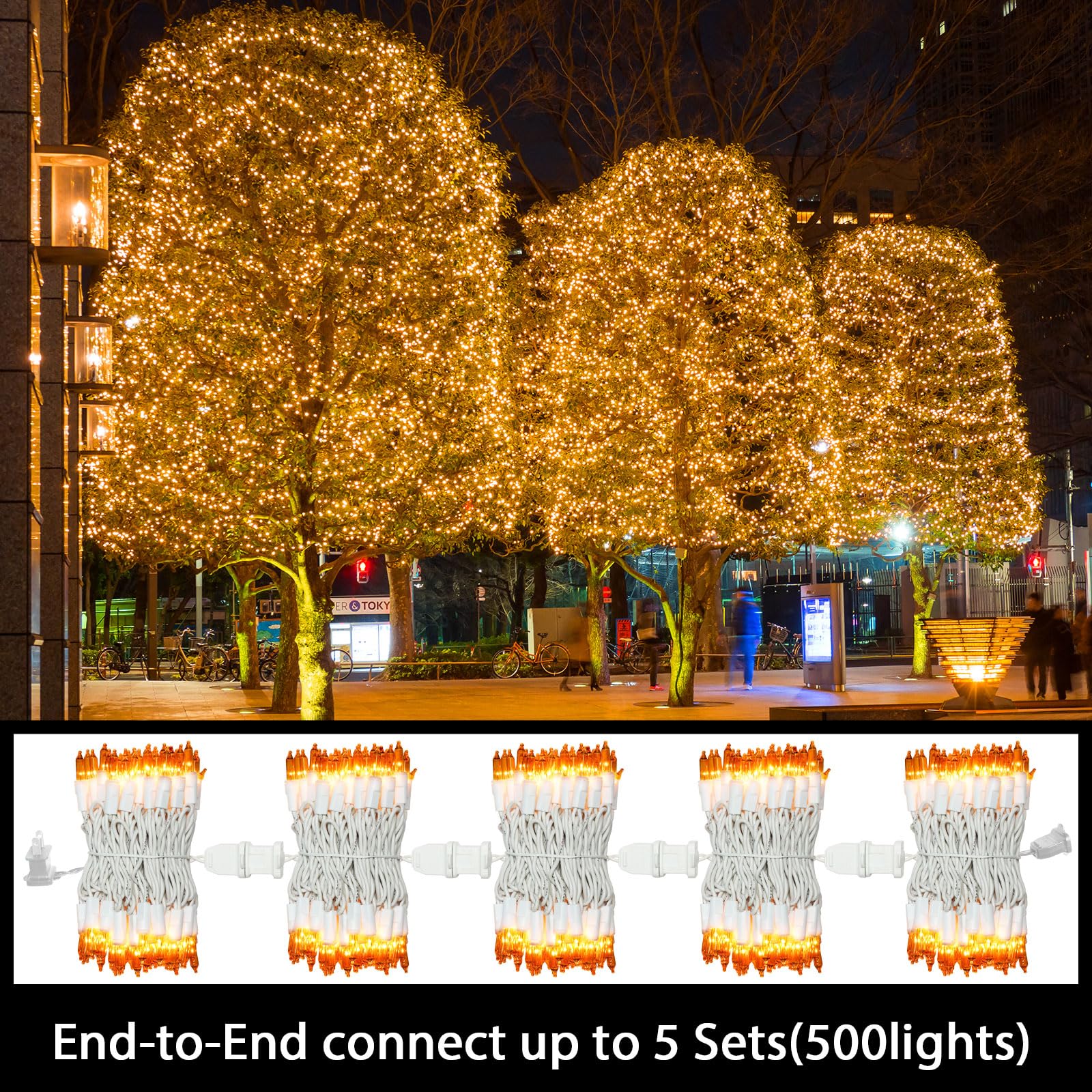 Lamphomeyellow Christmas Lights Set 100 Count 19.6 Feet Incandescent Bulb Mini String Lights For Indoor Christmas Tree Garland Birthday Wedding Party Festival Decoration, White Wire