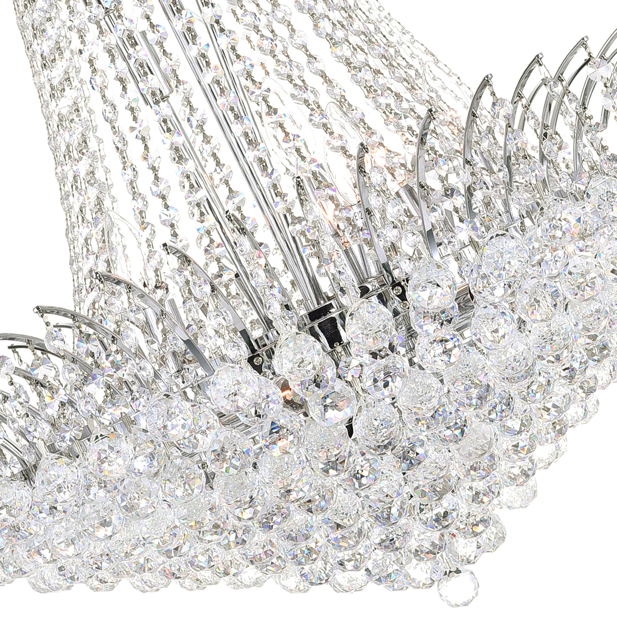 CWI Lighting Posh 22 Light Down Transitional Metal Chandelier in Chrome