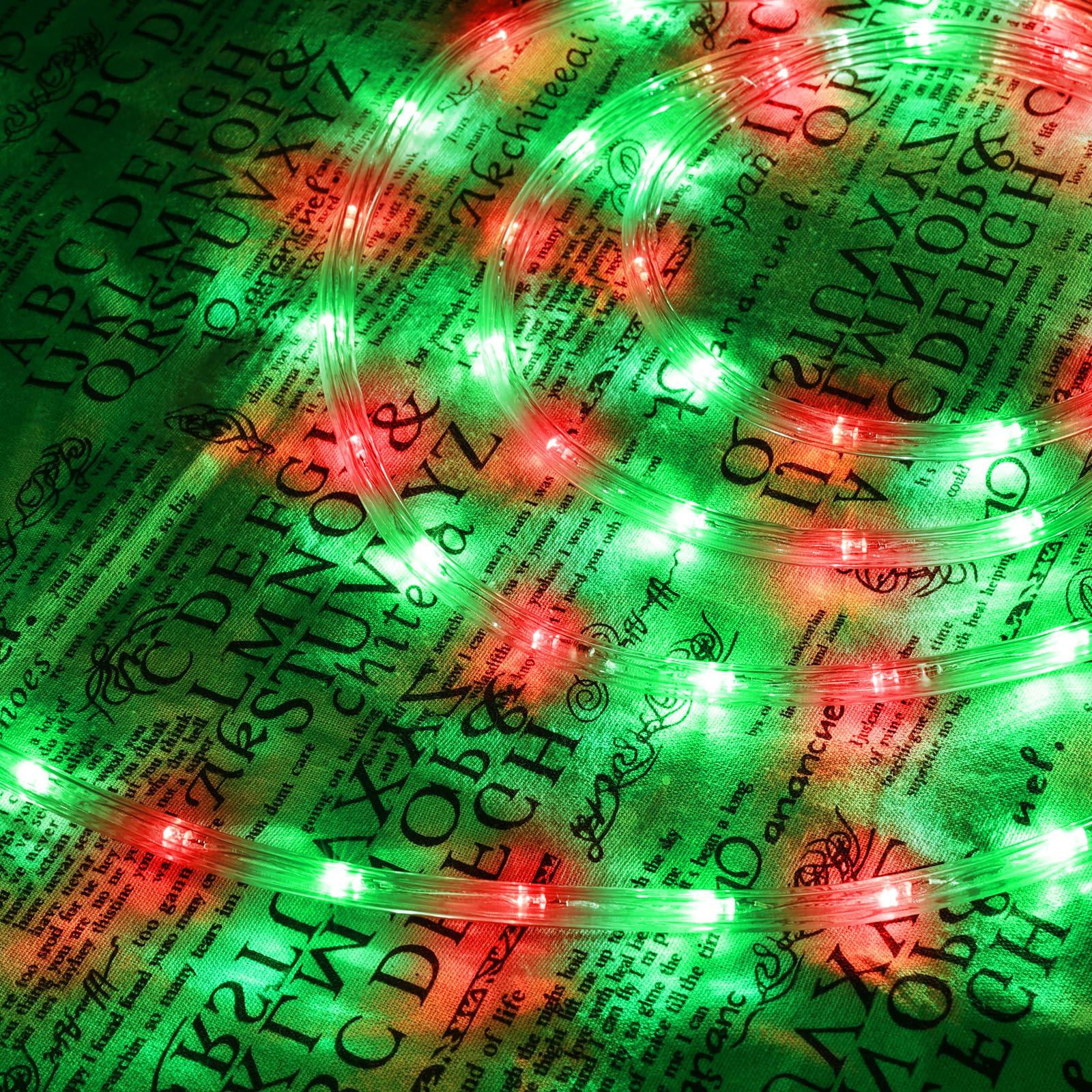 Jnaurb 100ft LED Rope Lights Outdoor, Waterproof PVC Tube, 720 LEDs, 8 Modes, Red & Green for Garden, Patio, Pool, Party Decor