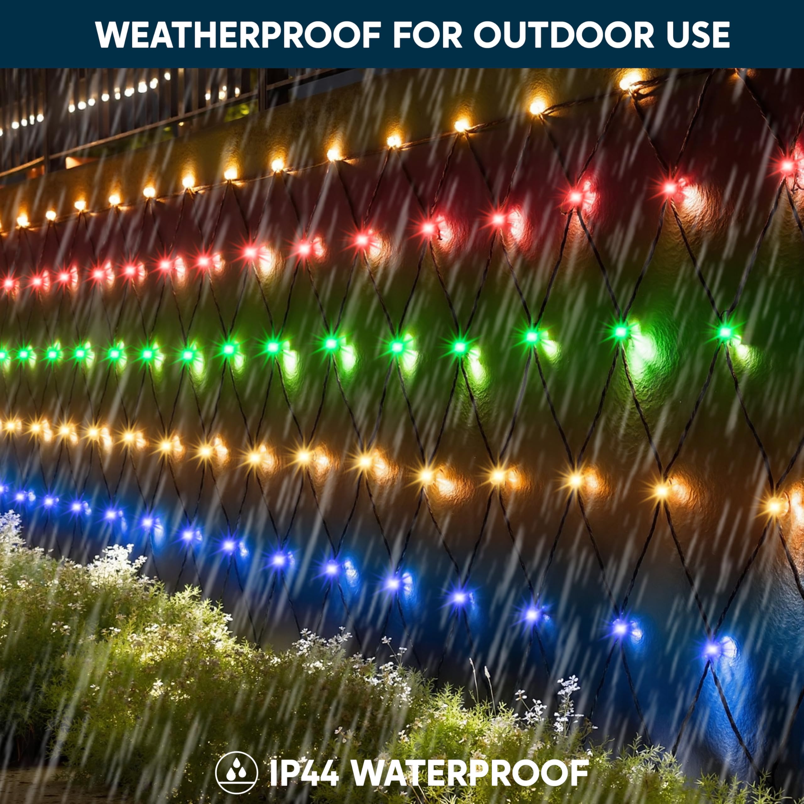 JOYIN 100 LED Christmas Net Lights, 4x6FT, Waterproof, 8 Modes, Connectable, Multicolor, Model GVLVIC30V100N-J88