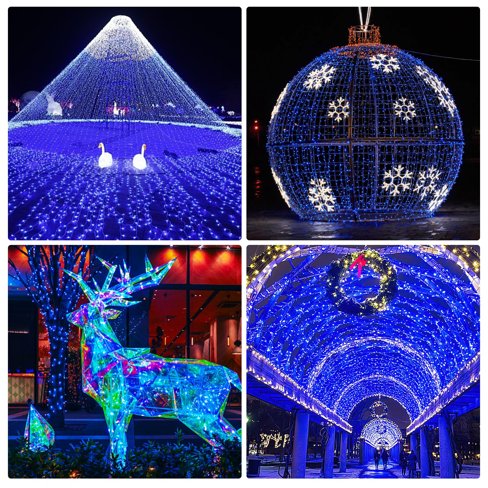 Ehome Fairy Lights, Usb Operated Fairy Light Plug In 66Ft 200 Led Waterproof String Lights Copper Wire Decorative String Light For Bedroom Indoor Christmas Wedding Party Patio Window (Blue)