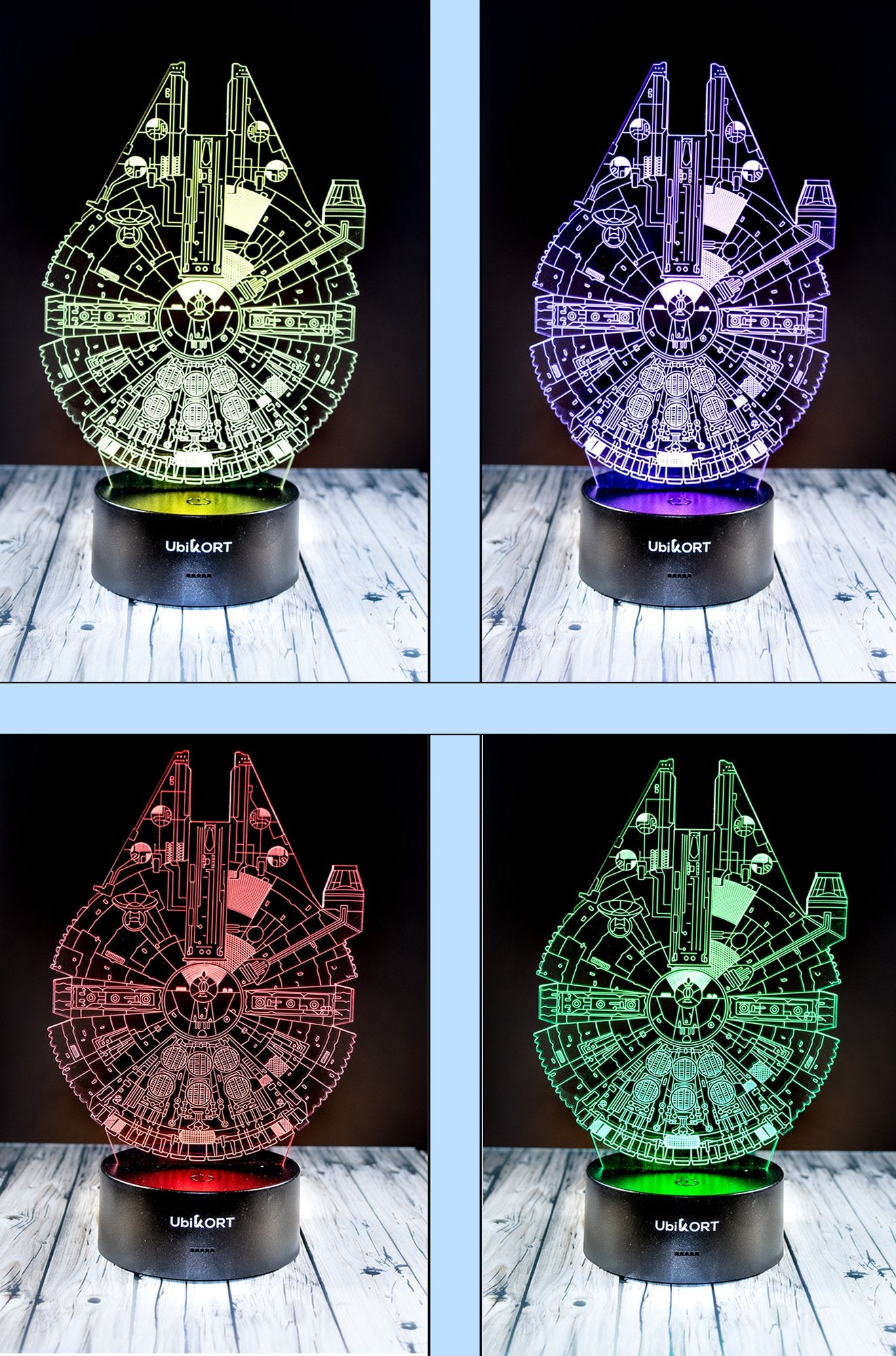 Ubikort Star Wars Millennium Falcon 3D Lamp - Star Wars Gifts For Men Or Kids Birthday Decor Fans [Upgrade Version]