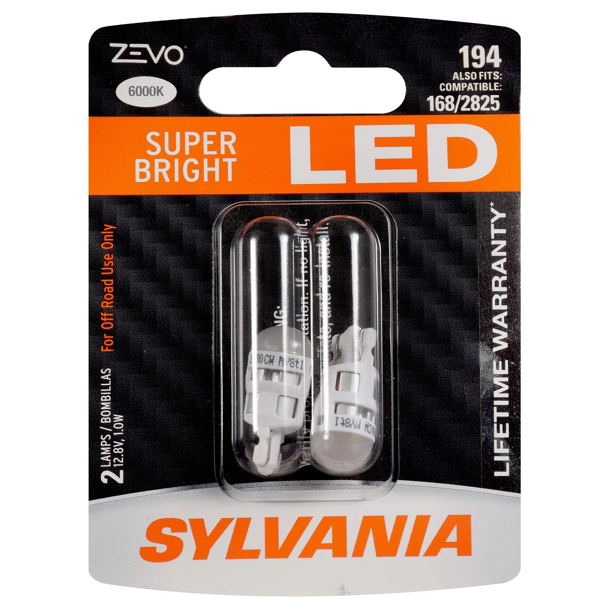 Sylvania Zevo 194 T10 W5W White Led Bulb, (Contains 2 Bulbs)