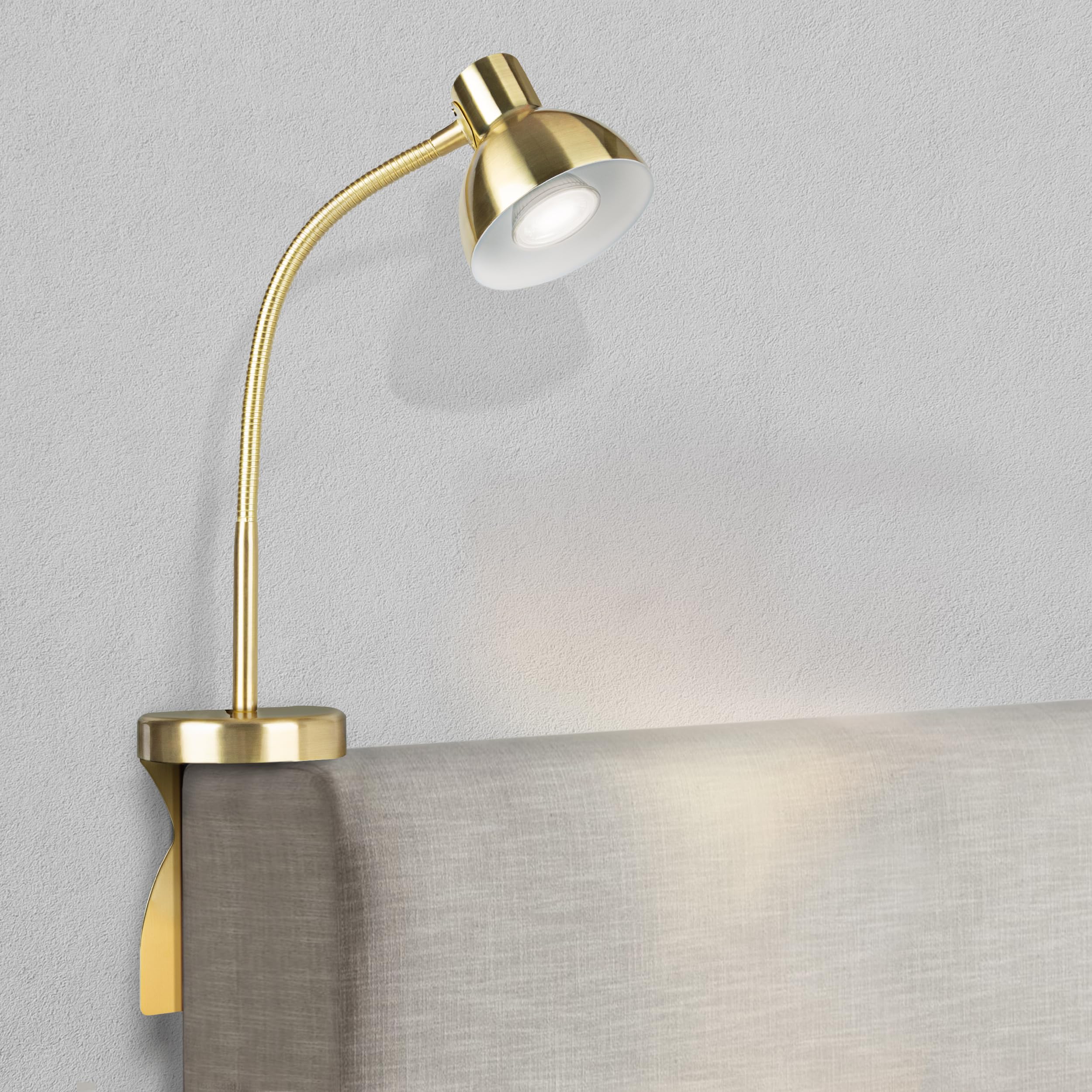 Solfres Innovative Design Headboard Reading Light Pro. No Drilling Book Light for Bedtime Reading. Dimmable LED Book Reading Lam