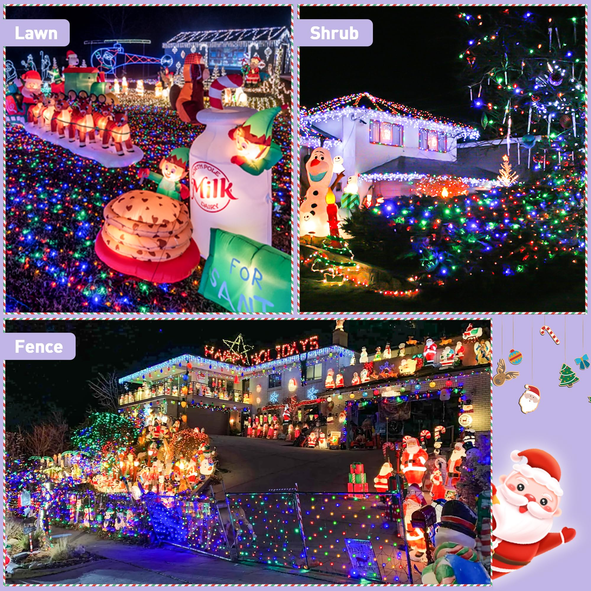 Jmexsuss 320 Led Solar Net Lights, 9.8Ft X 6.6Ft, Waterproof Multicolor Outdoor Decoration With Remote For Bushes And Trees