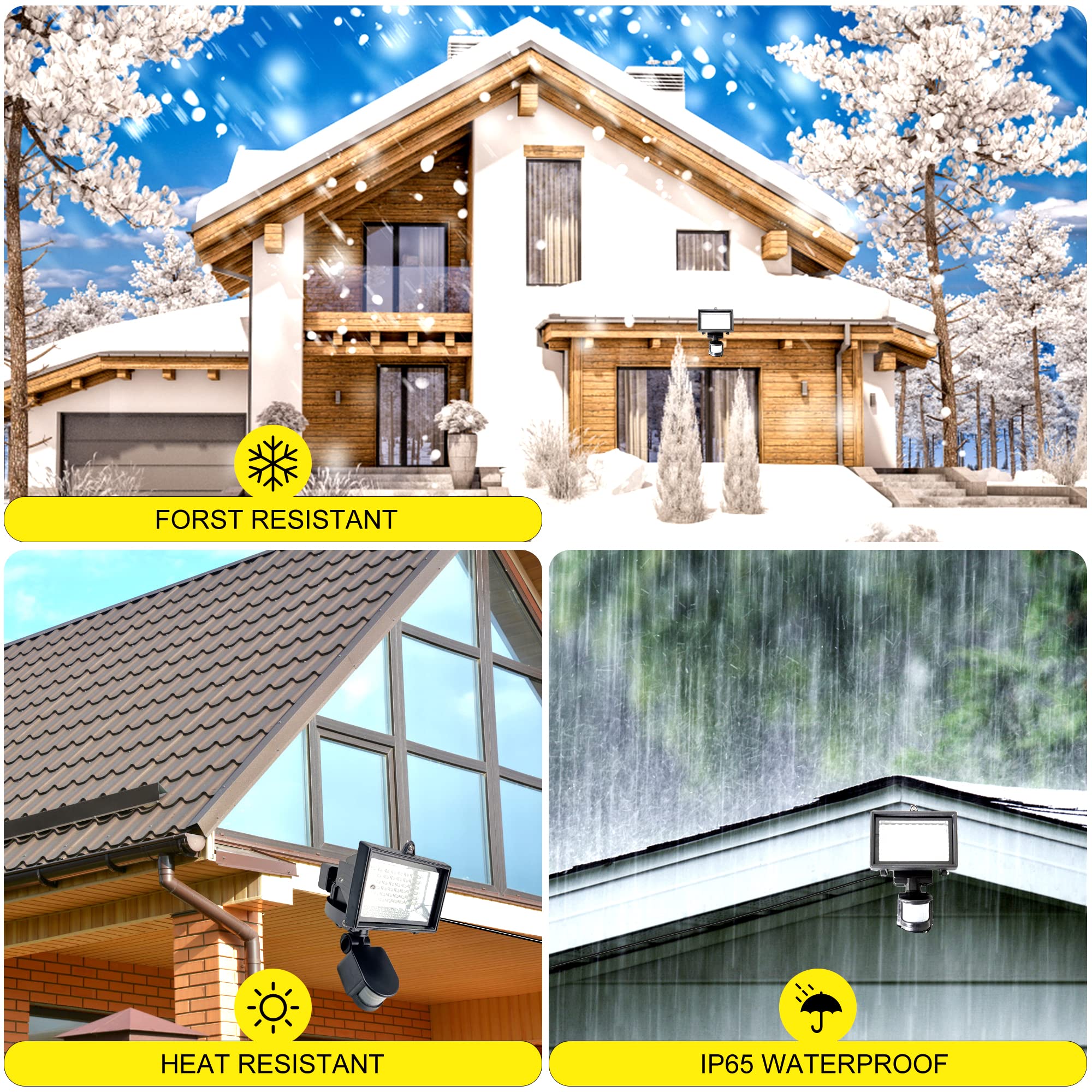 SUNLONG Solar Motion Sensor Light - Waterproof Outdoor Security Light, Classic Size, White, Model SUNLONG-80N