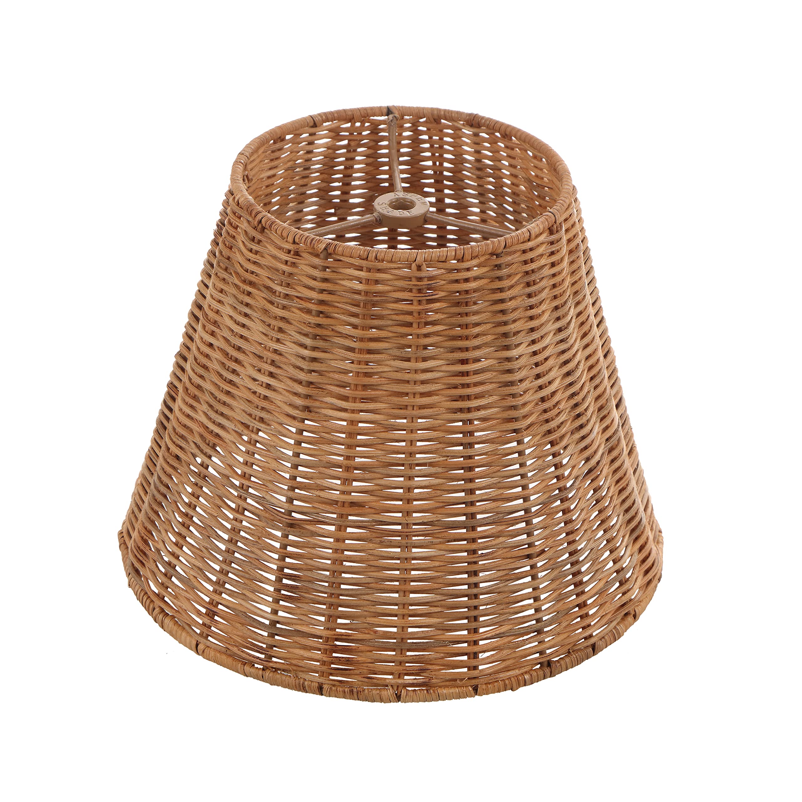 Aspen Creative 32985, Empire Natural Rattan Spider Shade, 6'' Top x 10'' Bottom x 8'' Slant