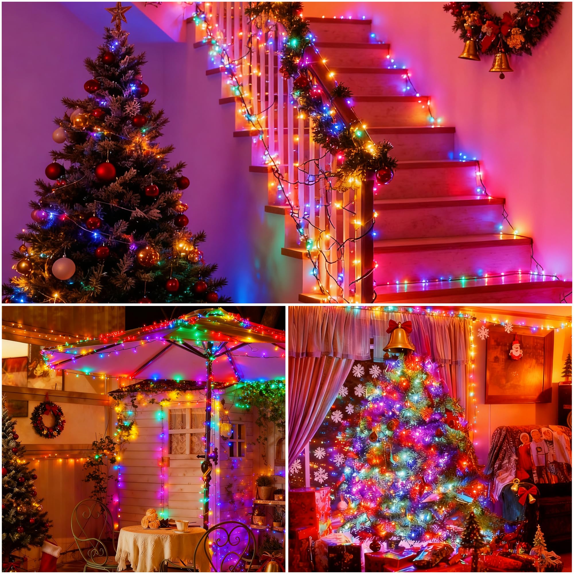 [6 Pack] Solar String Lights Multicolored  236 Ft 600 Led Solar Twinkle Light Outdoor With 8 Modes & Memory Function  Solar Christmas Lights Waterproof Chrismas Lights For Xmas Tree Party Decorations