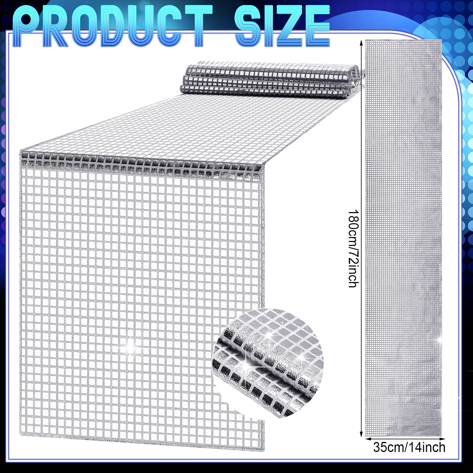 Marsui Disco Party Decor Set - 121 Pcs with 25 Disco Balls, Paper Plates, Cups, Napkins, and Table Runner - Silver