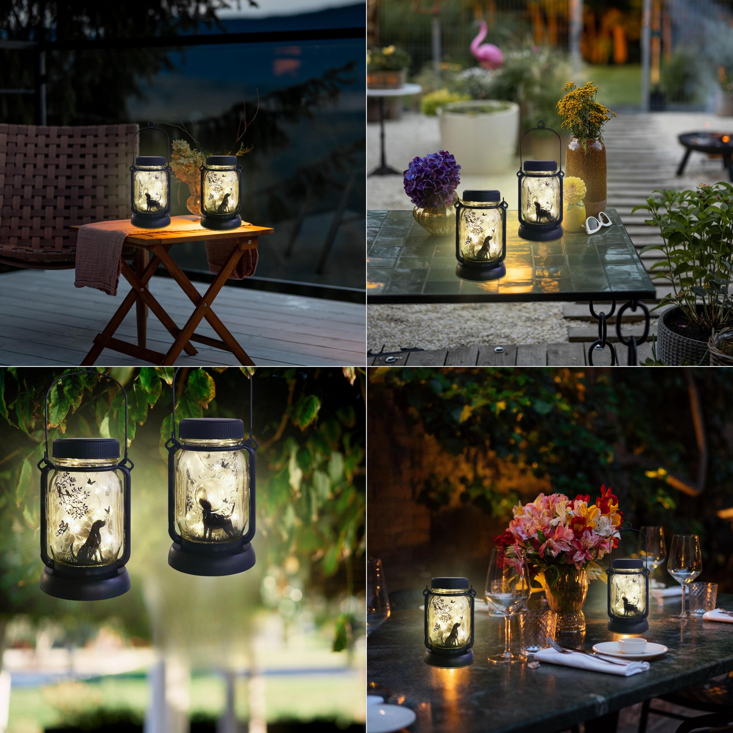 2Pcs Dog Solar Garden Lights, Garden Decor, Yard Decor, Dog Lamp, Gift For Dog Loves, Gifts For Girls, Patio Outdoor Porch Water