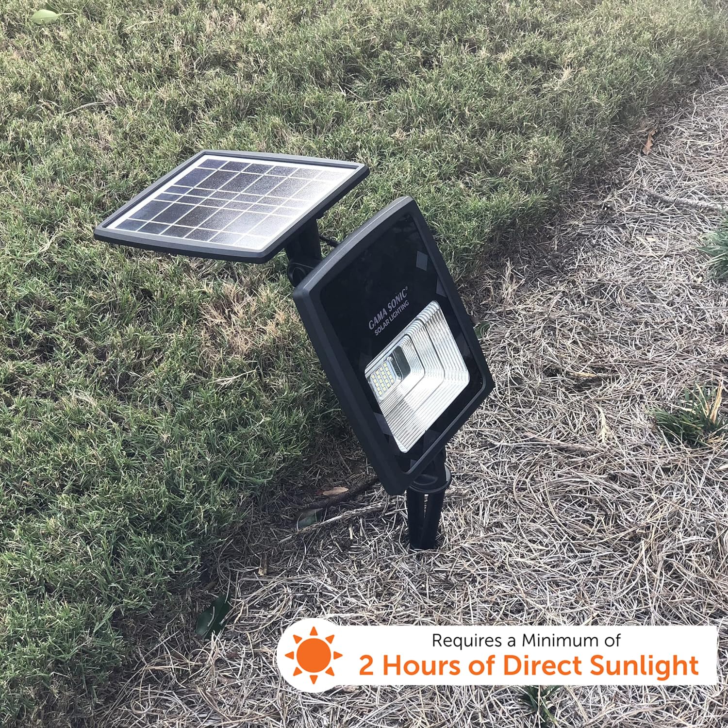Gama Sonic Dual Color Solar Flood Light, Black Aluminum, Uplight for Trees/House, 1 Pack, Model 203001