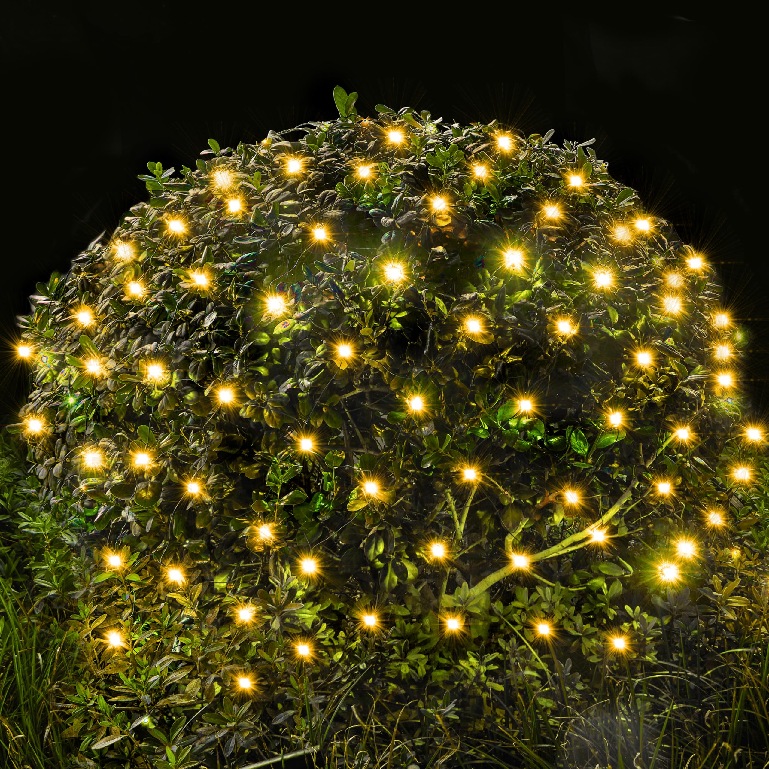 JOYIN Christmas Net Lights, 100 LED Warm White, 4x6FT, 8 Modes, Waterproof for Indoor/Outdoor Decorations, Model GVLVIC30V100N-J88
