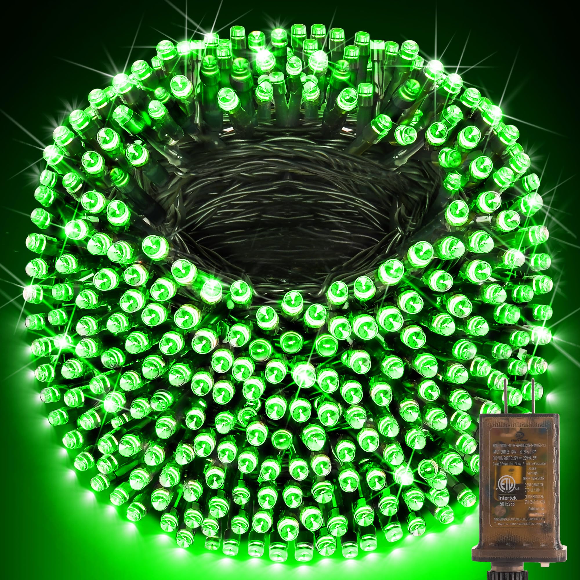 KNONEW 1000 LED Christmas String Lights, 403FT Green Wire, Waterproof, 8 Modes & Timer for Outdoor Holiday Decorations