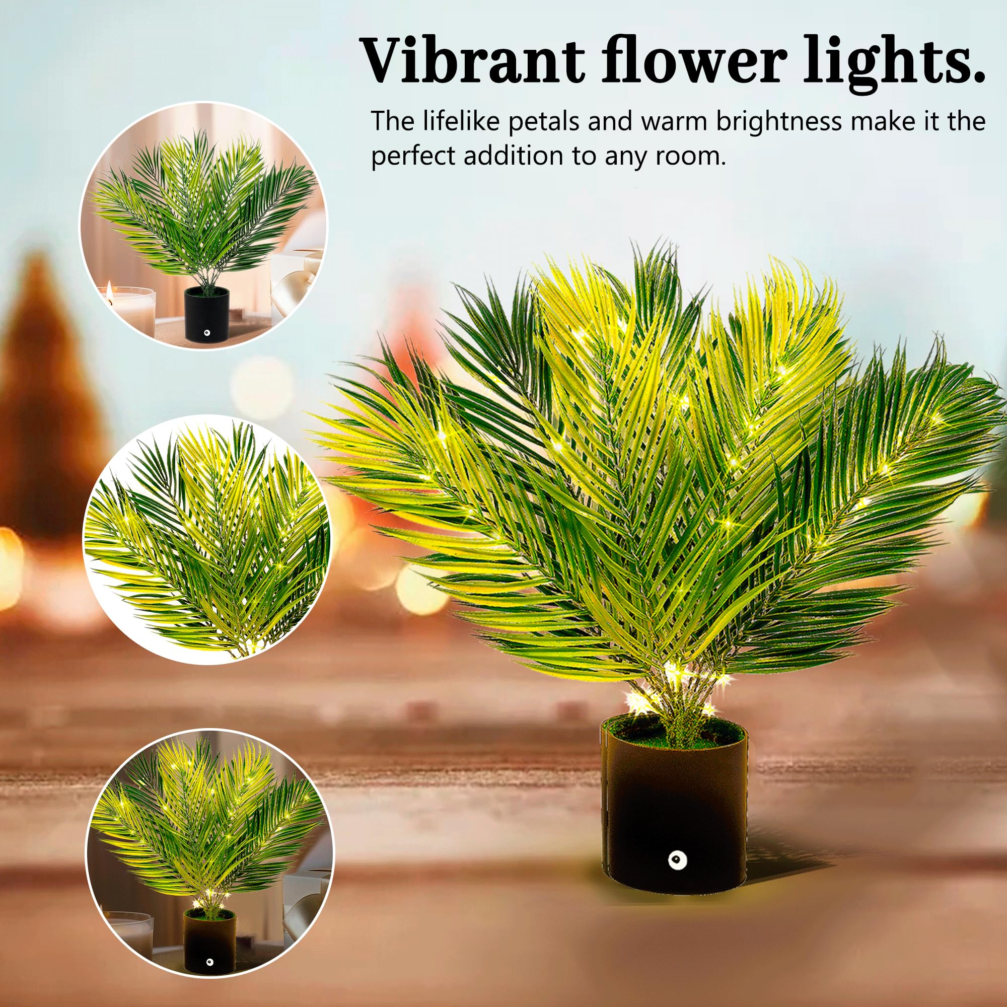 Hibeauti Artificial Areca Palm Led Night Light For Womens Gifts, For Womens Mom Wife Friends Her Christmas Birthday Gifts, Perfe
