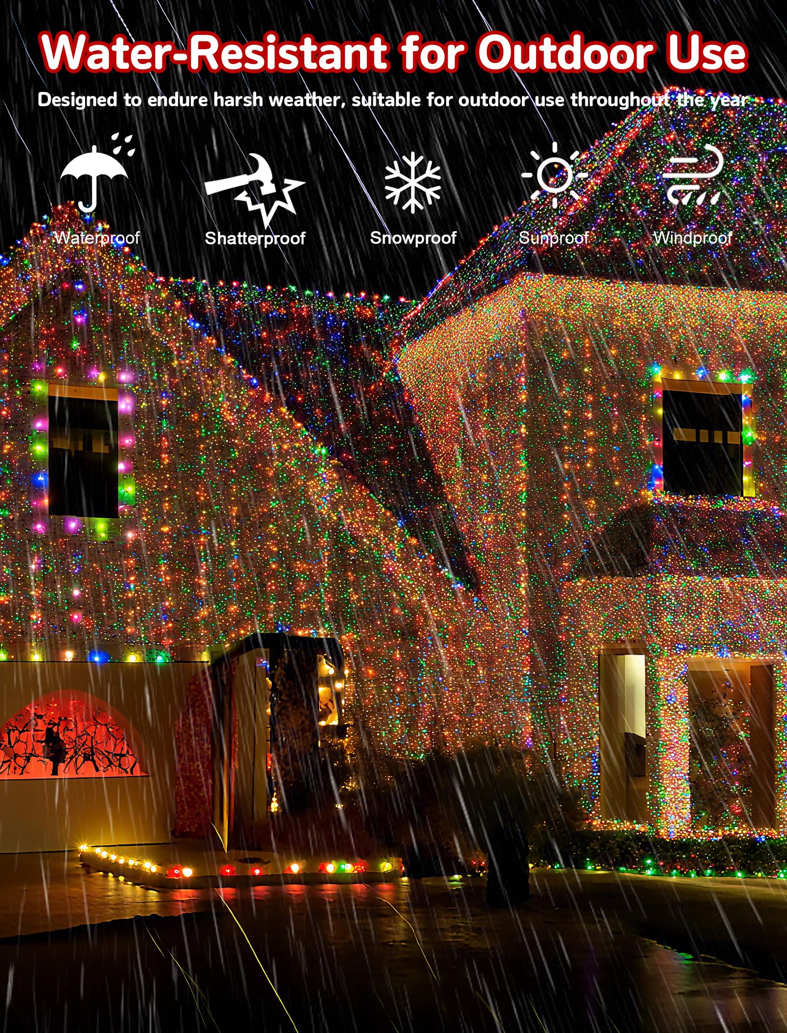 Romasaty C7 Led Christmas Lights  26Ft C7 Vintage Christmas Lights With 50 Multicolor Led Bulbs  Colorful Outdoor String Lights For Xmas Tree Home Party Garden Yard Patio Decorations