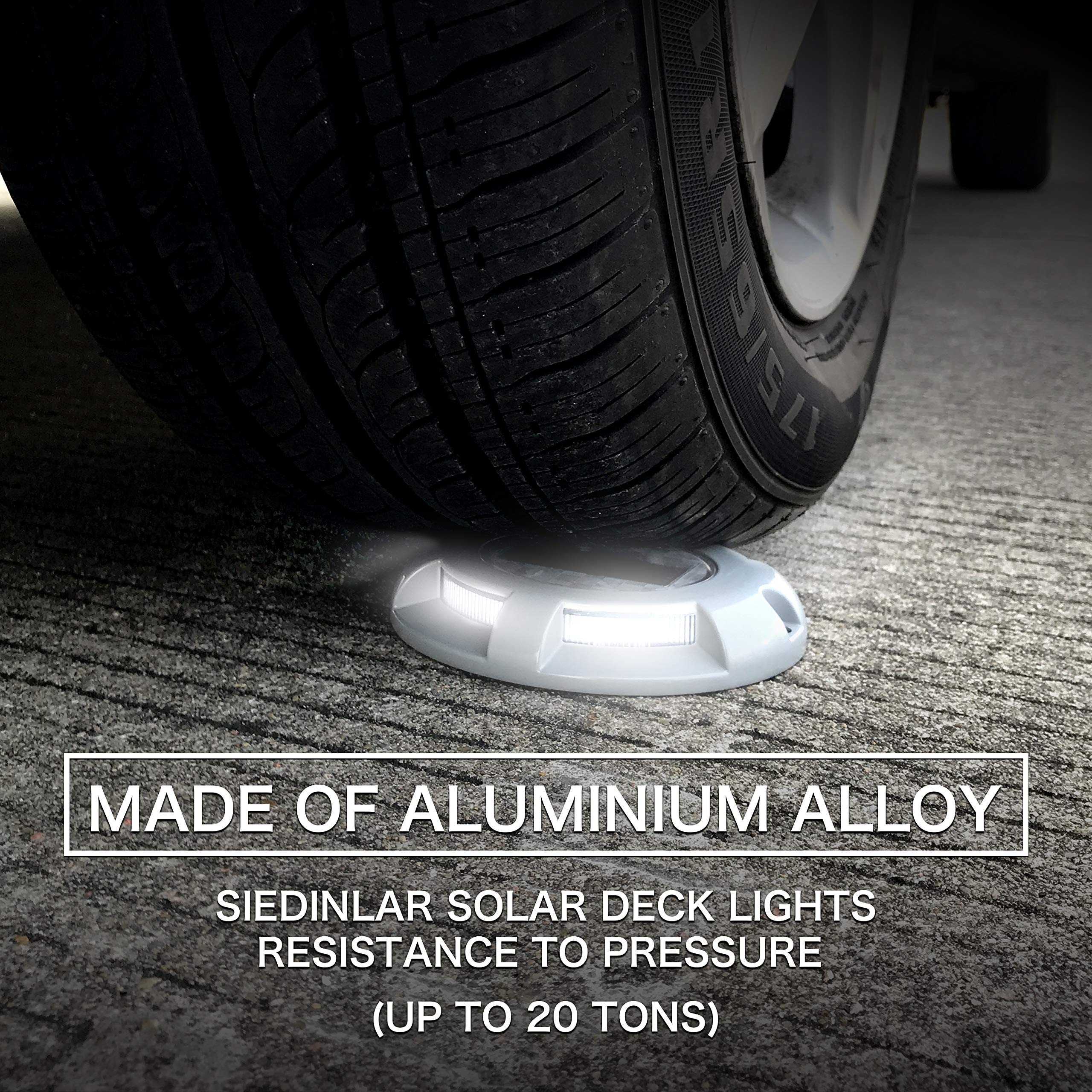 Siedinlar Solar Deck Lights Driveway Dock Led Light Solar Powered Outdoor Waterproof Road Markers For Step Sidewalk Stair Garden