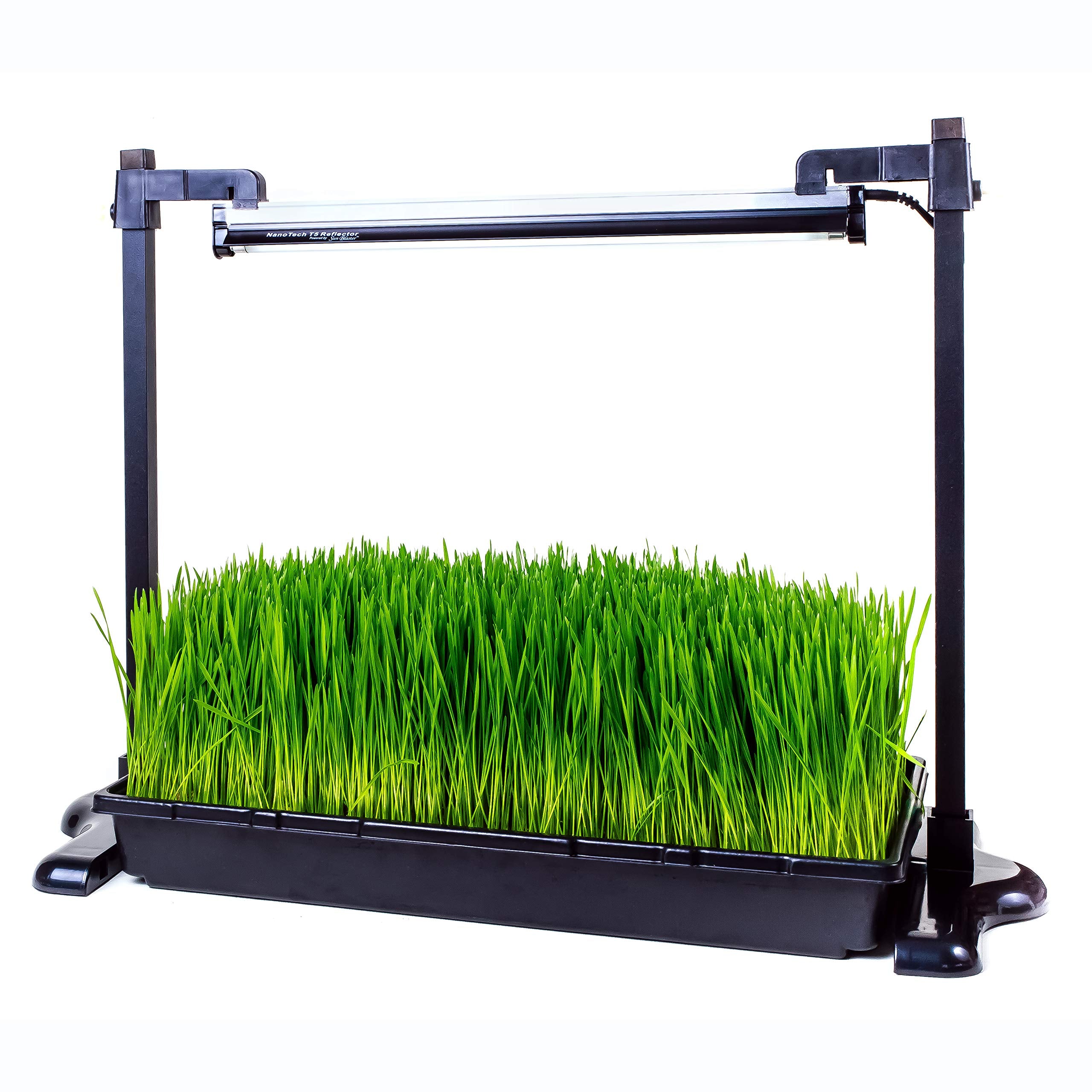 SunBlaster Adjustable Lighting Stand with Heavy-Duty Tray, Aluminum, Black, Model 0900095