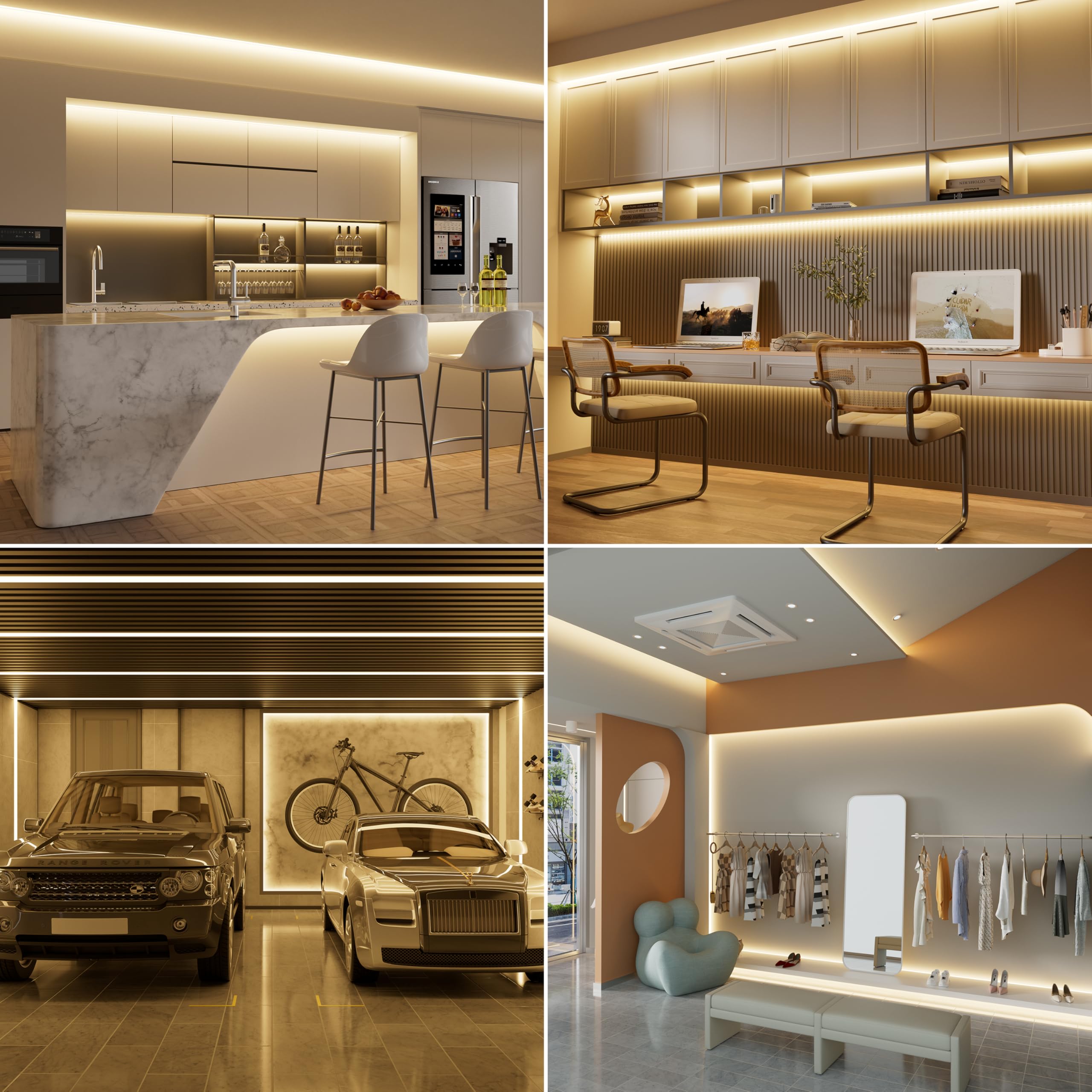 Miwise Cob Led Strip 32.8Ft/10M Cri 90+ Warm White 3000K High Lumen Super Bright Flexible Dc24V Led Tape Light For Cabinet Home Office Diy Lighting Projects(Adapter&Controller Not Included)