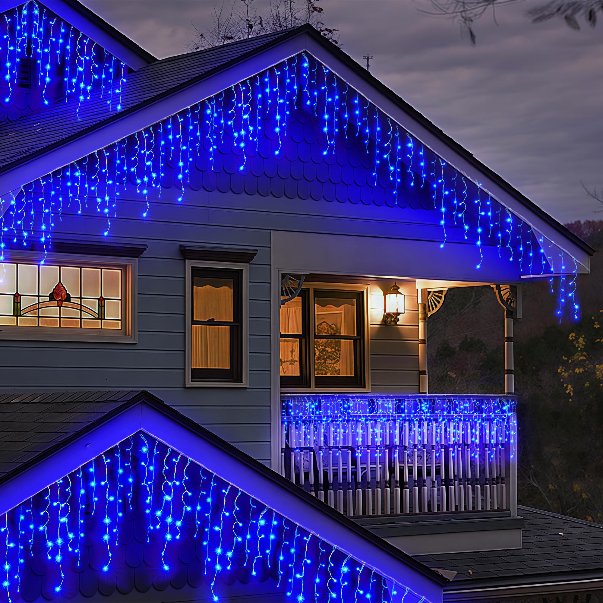 Wbao Icicle Lights Outdoor, 432 Led 33Ft Christmas Lights With 81 Drops, Remote Control, 3 Timer Settings, 8 Modes, Waterproof,