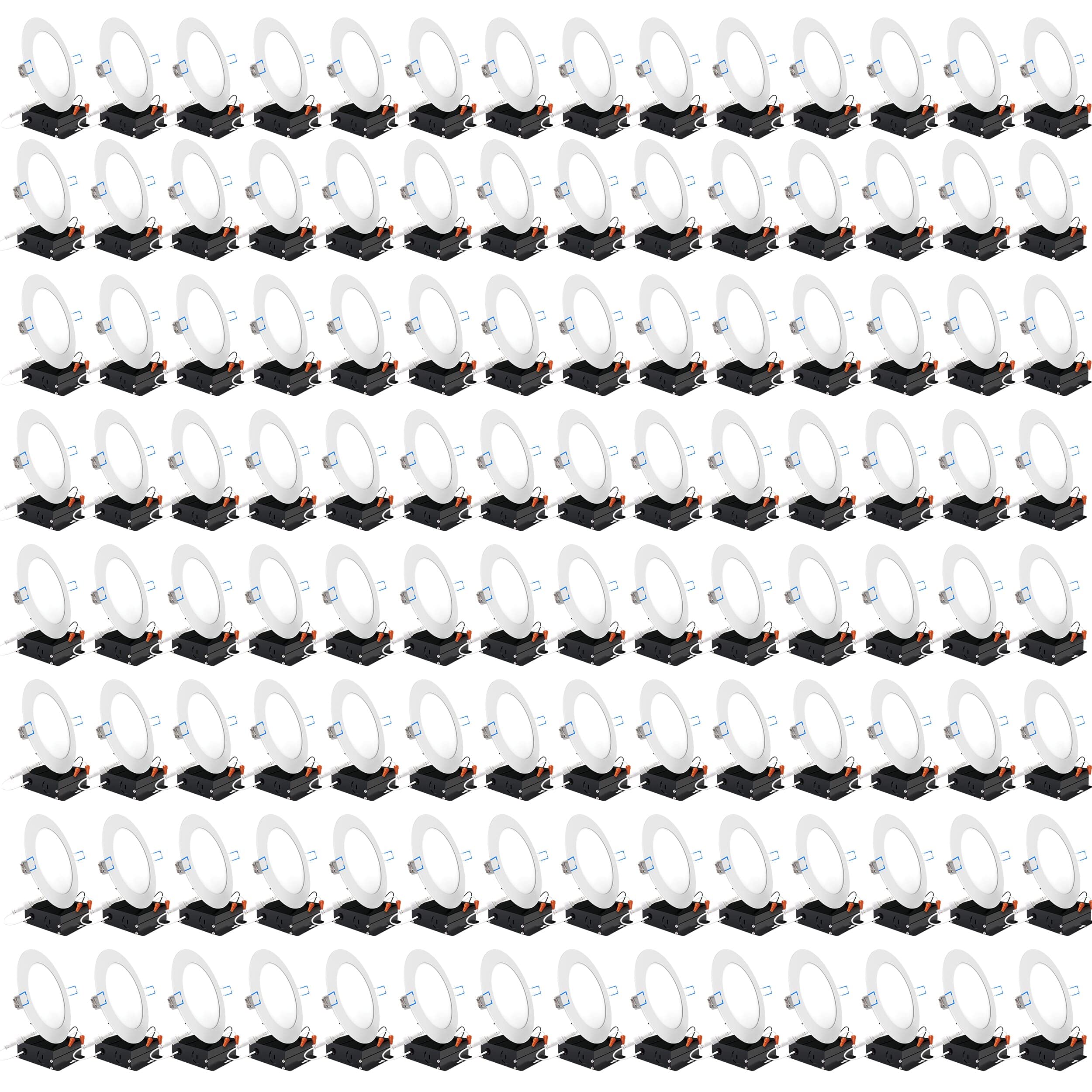 Sunco 96 Pack 6 Inch Ultra Thin LED Recessed Ceiling Lights, Slim Canless with Junction Box, 850 LM, 6000K Daylight Deluxe, Dimm