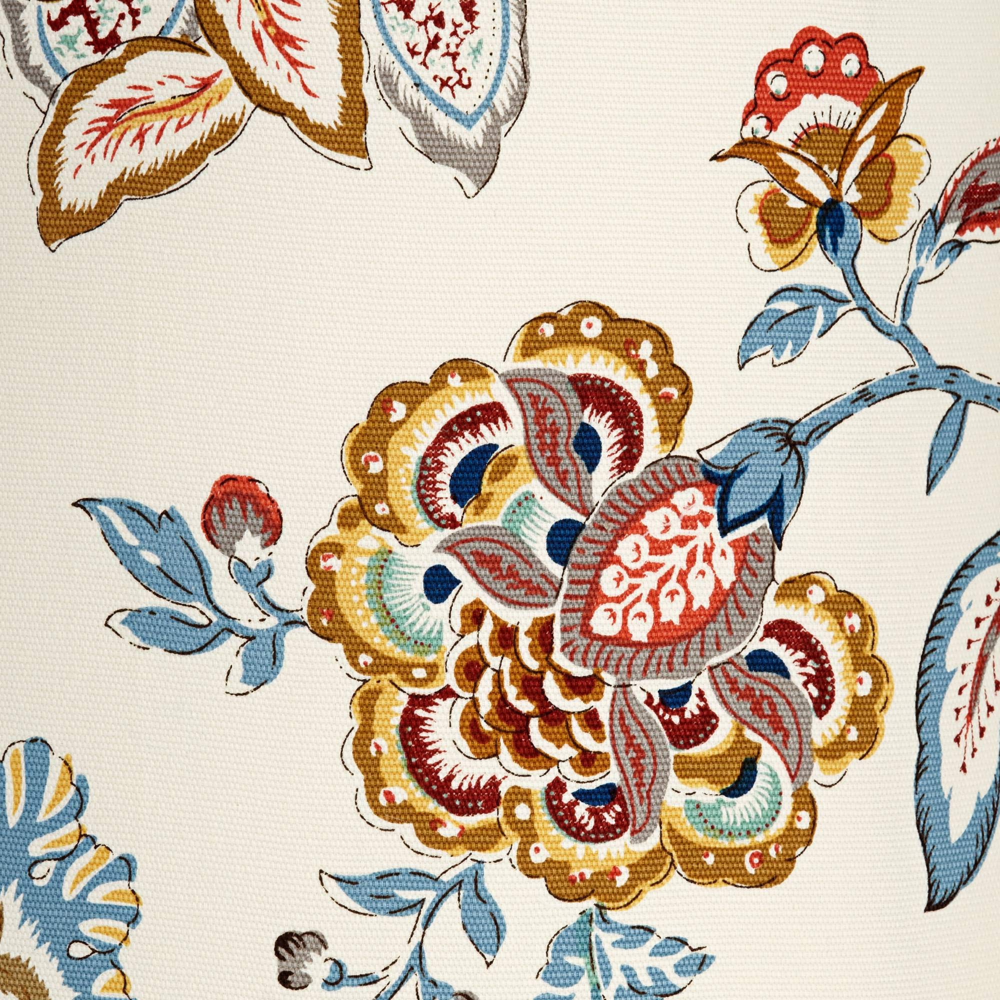 White With Paisley Print Medium Drum Lamp Shade 14&quot; Top X 16&quot; Bottom X 11.5&quot; High (Spider) Replacement With Harp And Finial - Springcrest