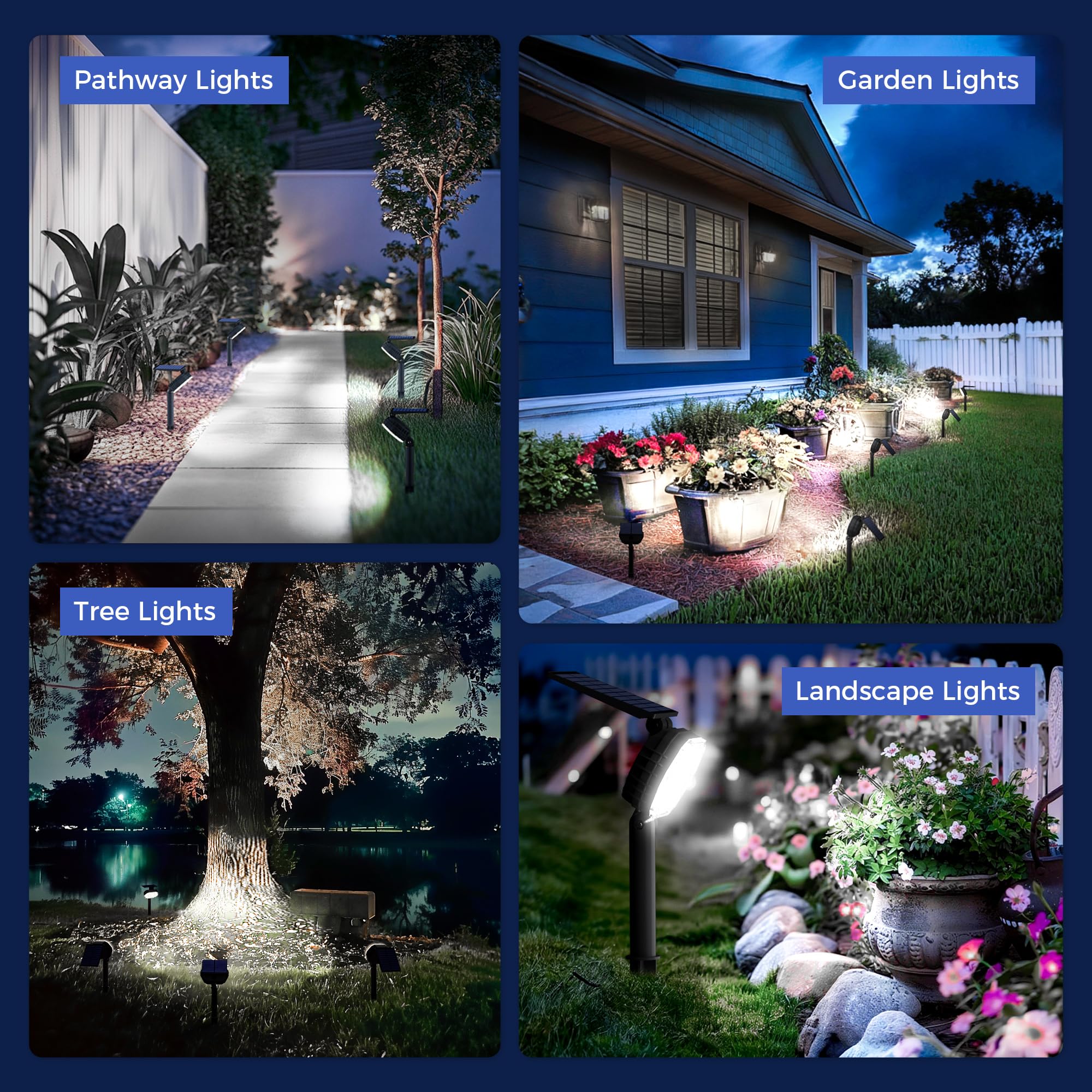 Solar Spot Lights Outdoor Waterproof Ip65  3 Modes Solar Lights Outdoor 35 Led Landscape Lighting  Spot Uplights For Garden Patio Yard Walkway Driveway House Backyard  4 Pack Cool White(6000K)