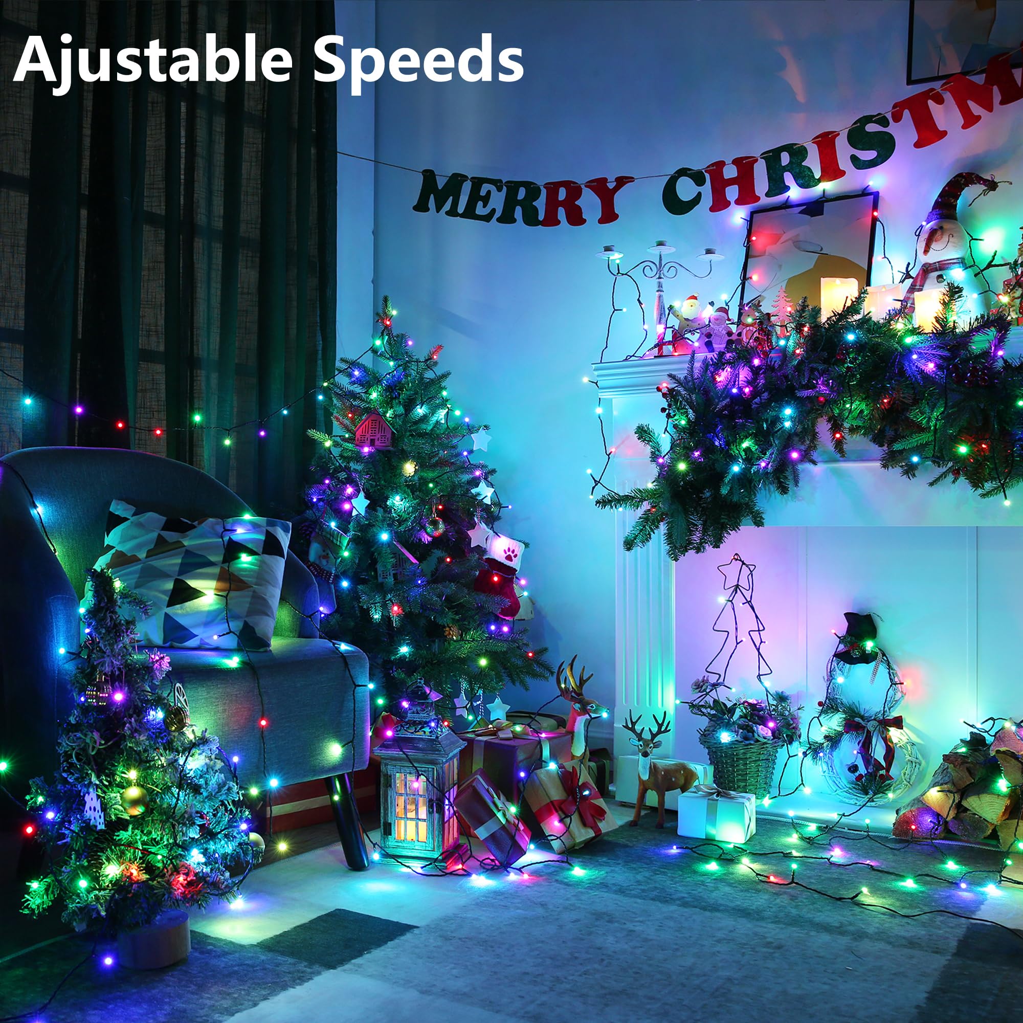 Joomer Christmas String Lights - 100Ft 300Led Rgb String Lights With Remote, Waterproof Outdoor Indoor With Timer Memory Functio