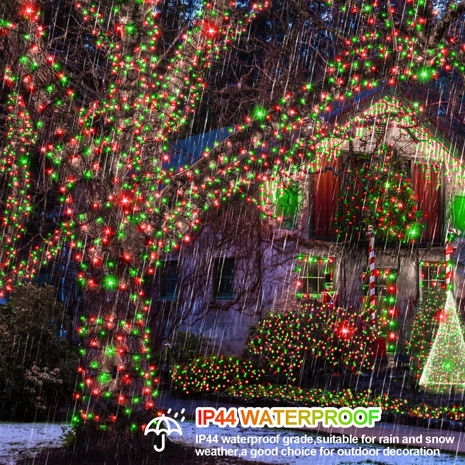 394Ft 1000 Led Christmas Lights Outdoor String Lights 8 Modes & Timer Twinkle Fairy Lights Plug In Waterproof Led String Lights