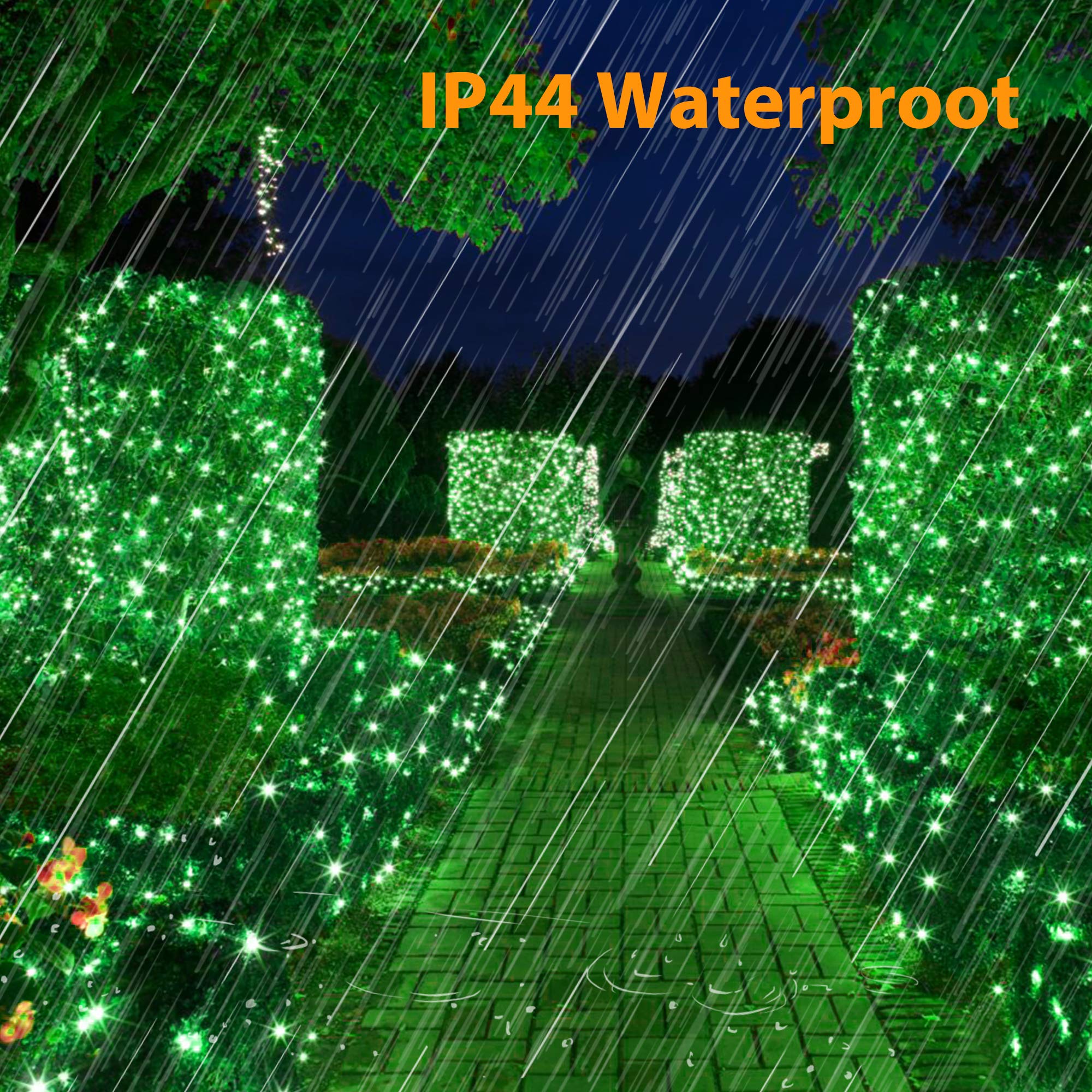 Brizled 240 LED Green Christmas Lights, 78.74ft Connectable Outdoor Fairy Lights, Waterproof, 8 Modes, Model GP-SW290DC0209-IP44