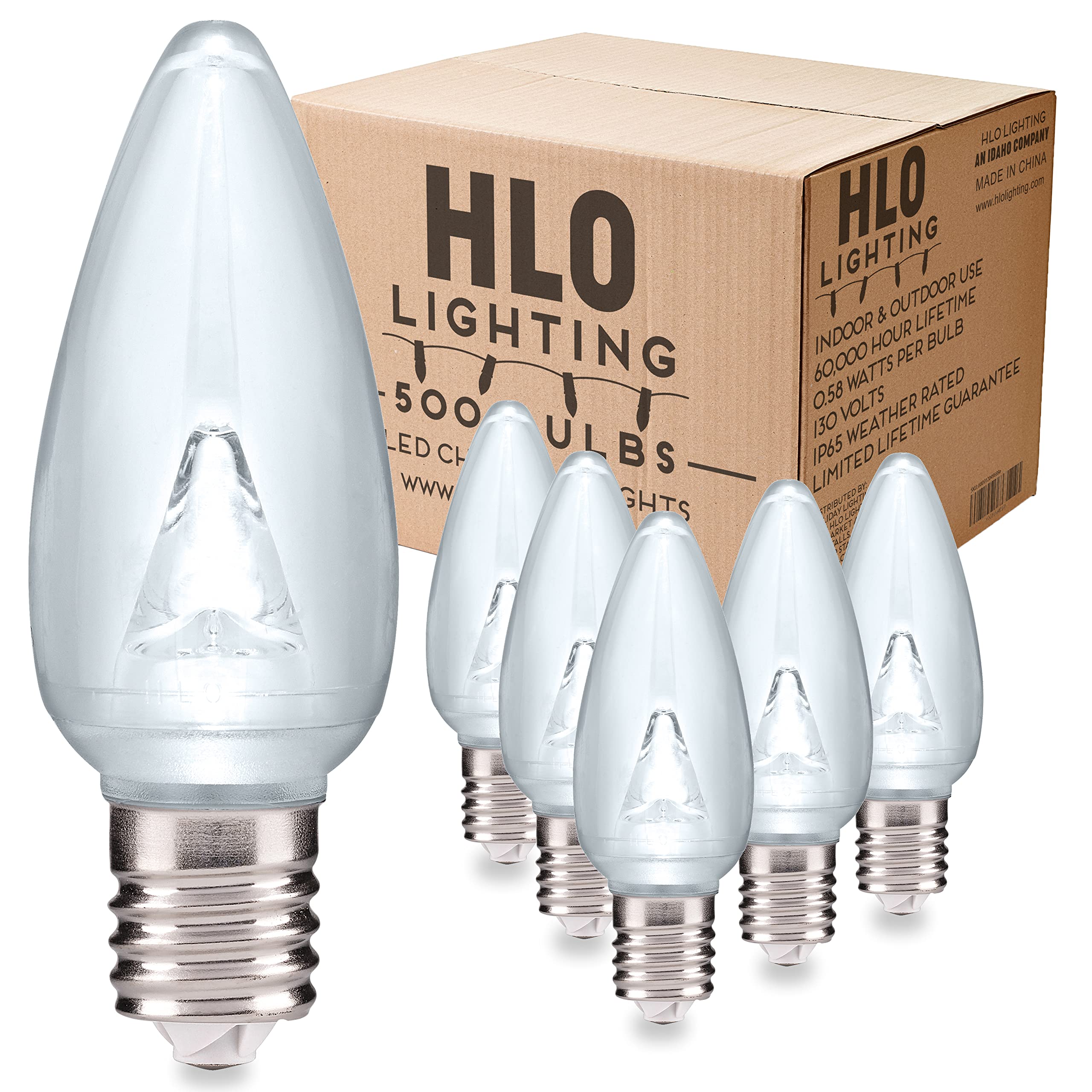 HLO Lighting Smooth C9 Christmas Lights | Cool White LED Bulbs for Indoor & Outdoor Christmas Decor | Set of 500
