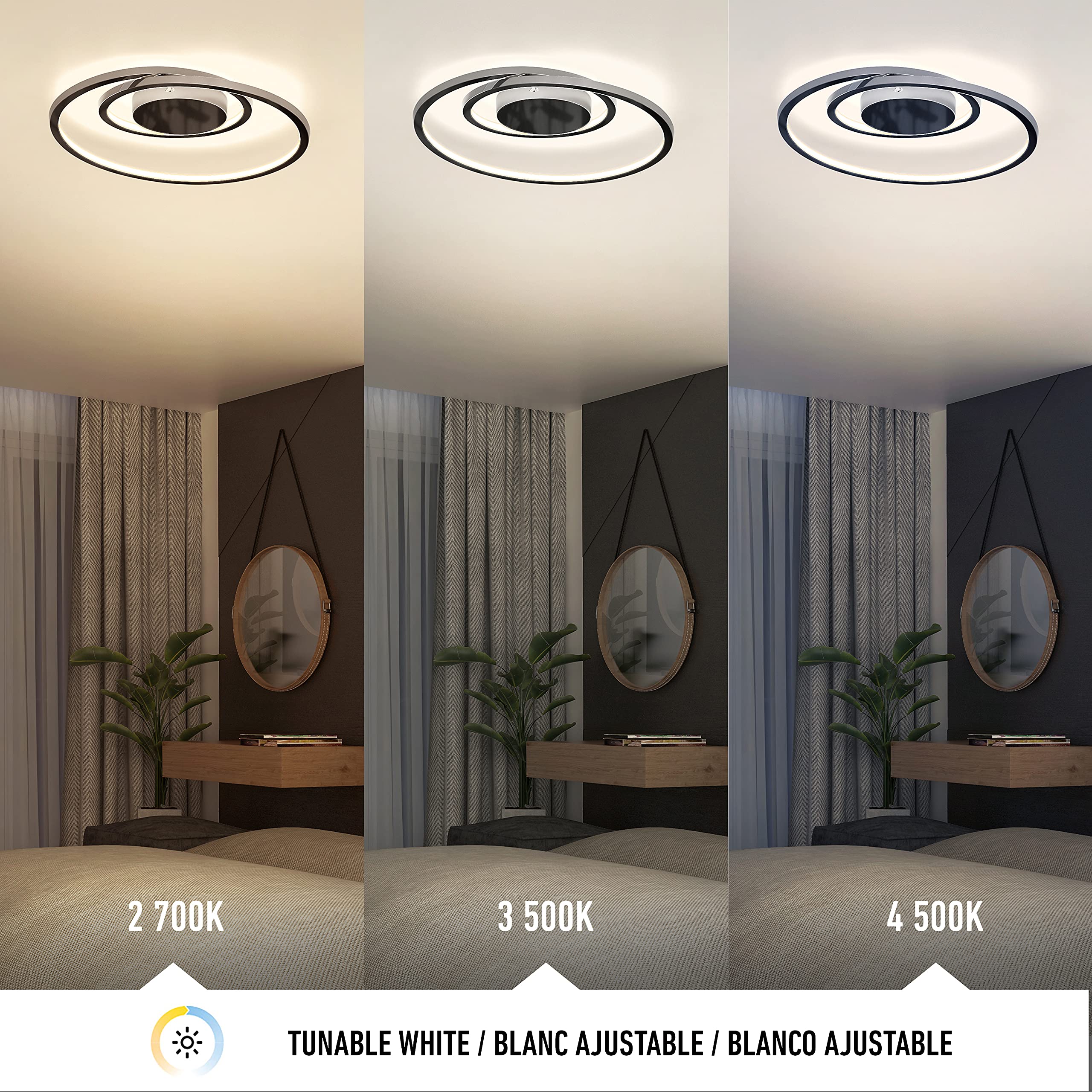 Artika Salto 15W Led Chrome Flush Mount Ceiling Light - 1000 Lumens, 2700K For Bedroom, Hall